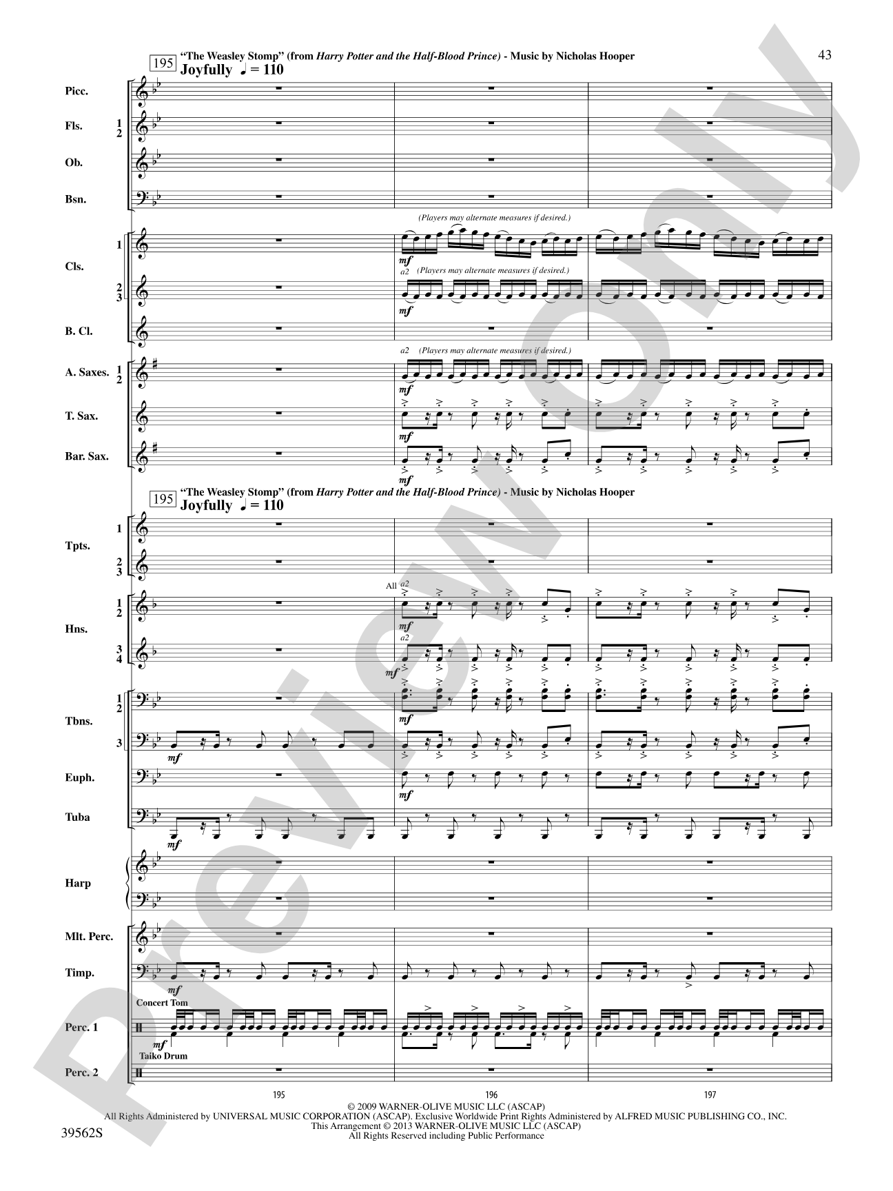 The Complete Harry Potter: Concert Band Conductor Score & Parts