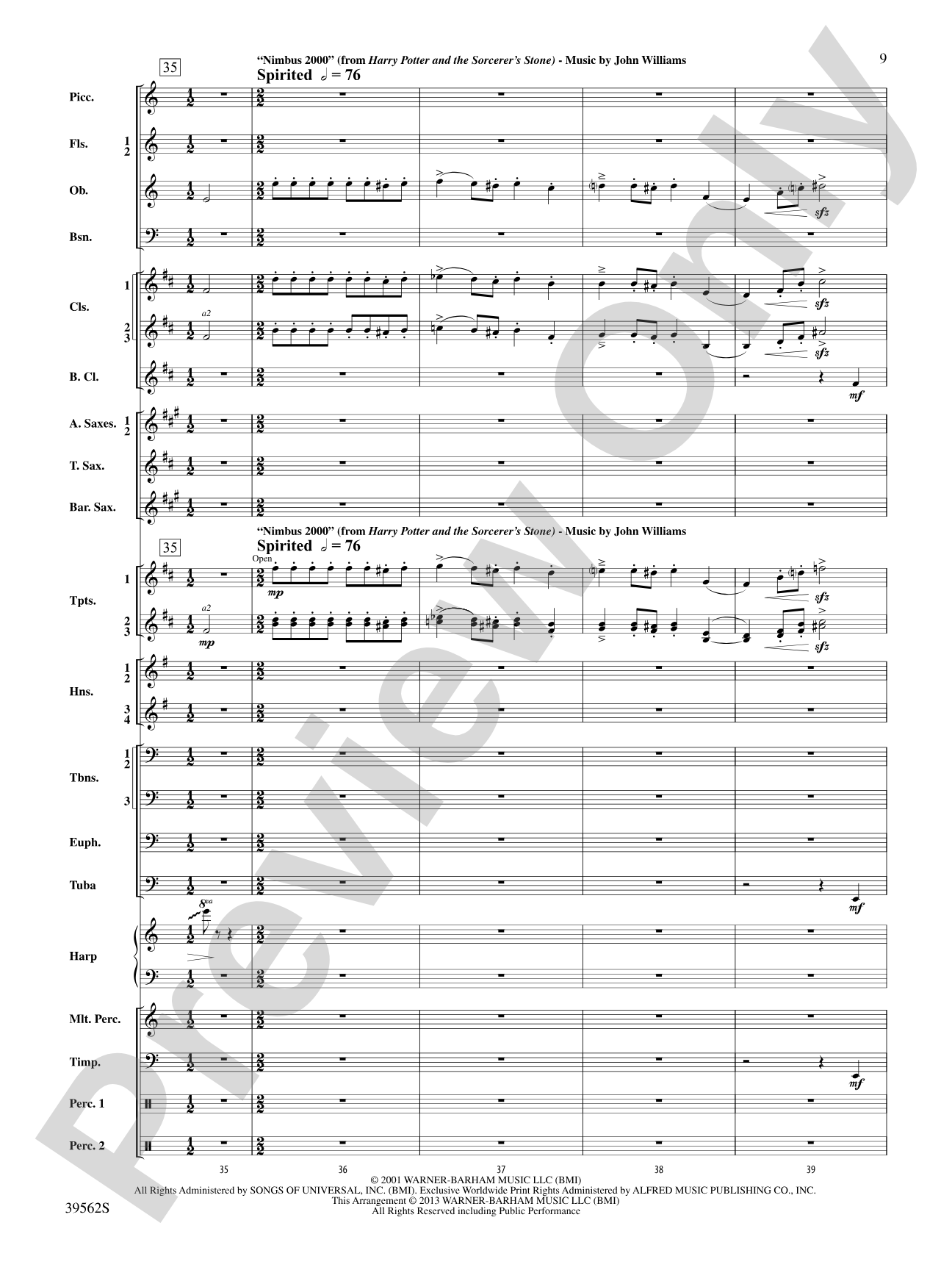 The Complete Harry Potter: Concert Band Conductor Score & Parts