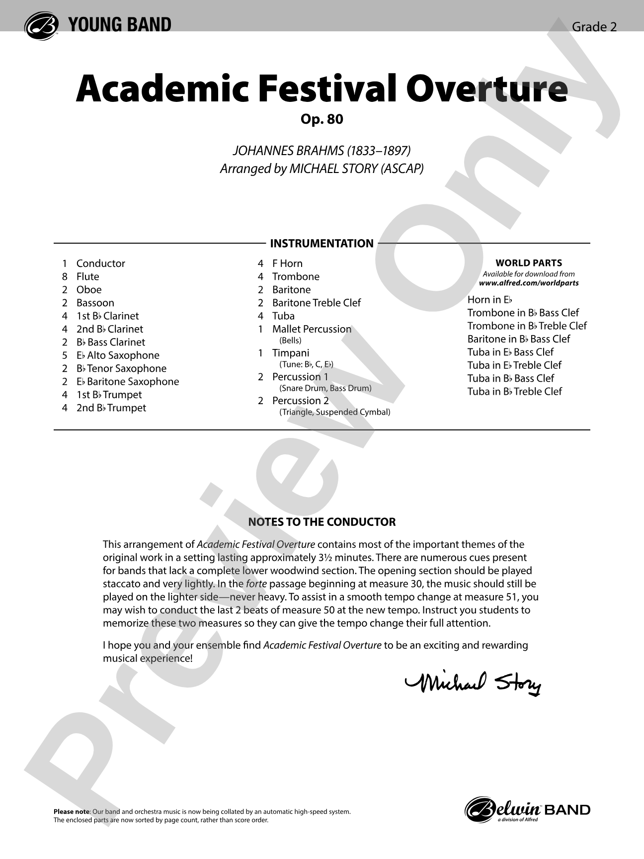 Academic Festival Overture: Score