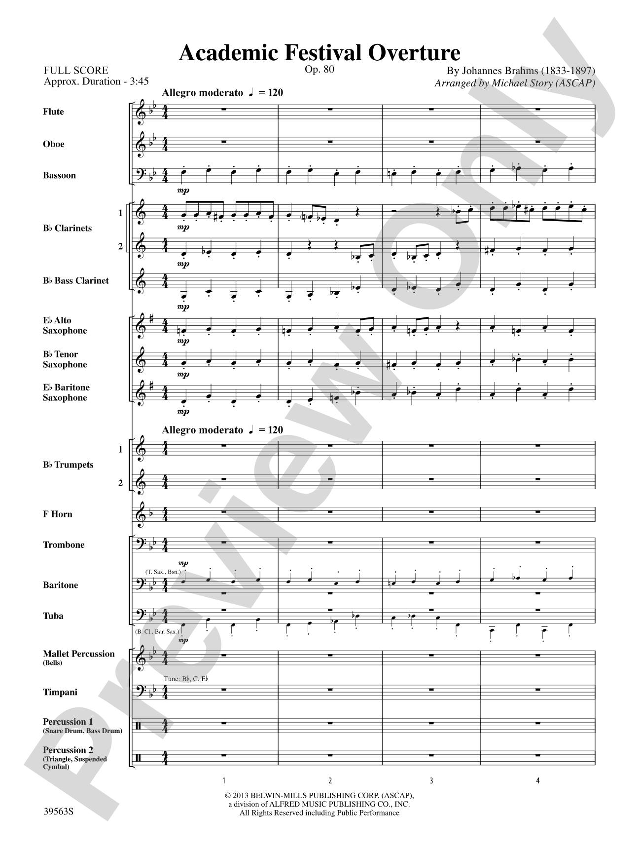 Academic Festival Overture: Score