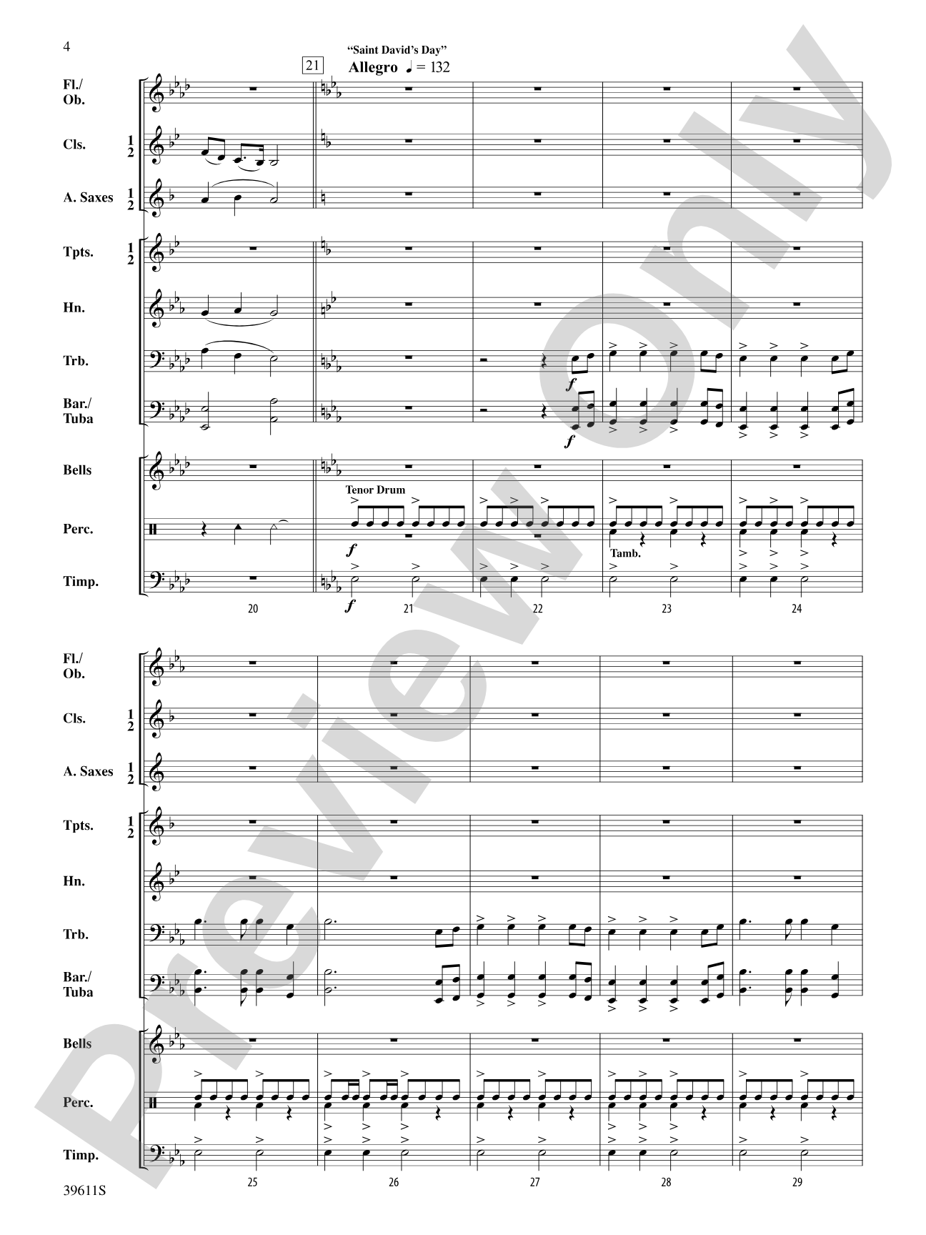 Three Welsh Songs: Concert Band Conductor Score & Parts
