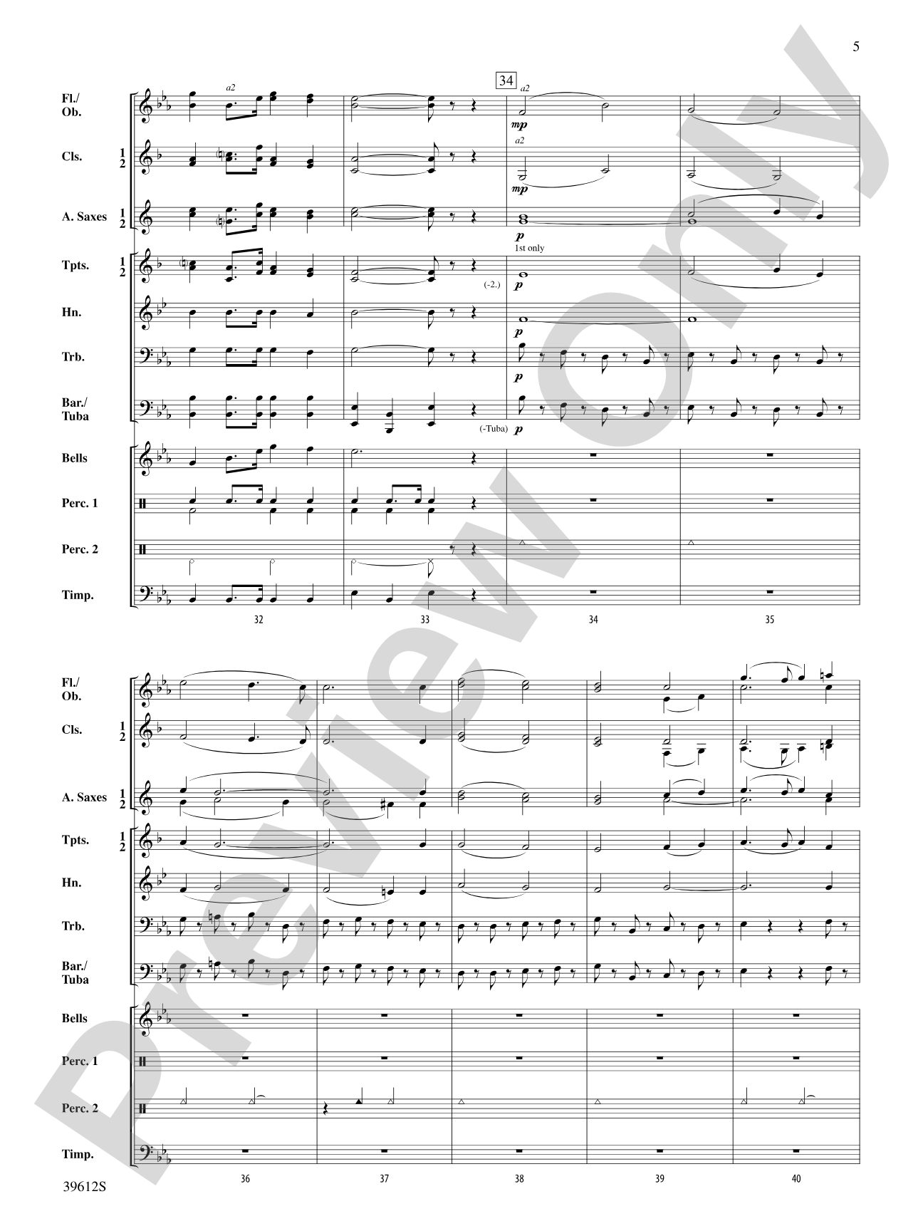 War March of the Priests: Score