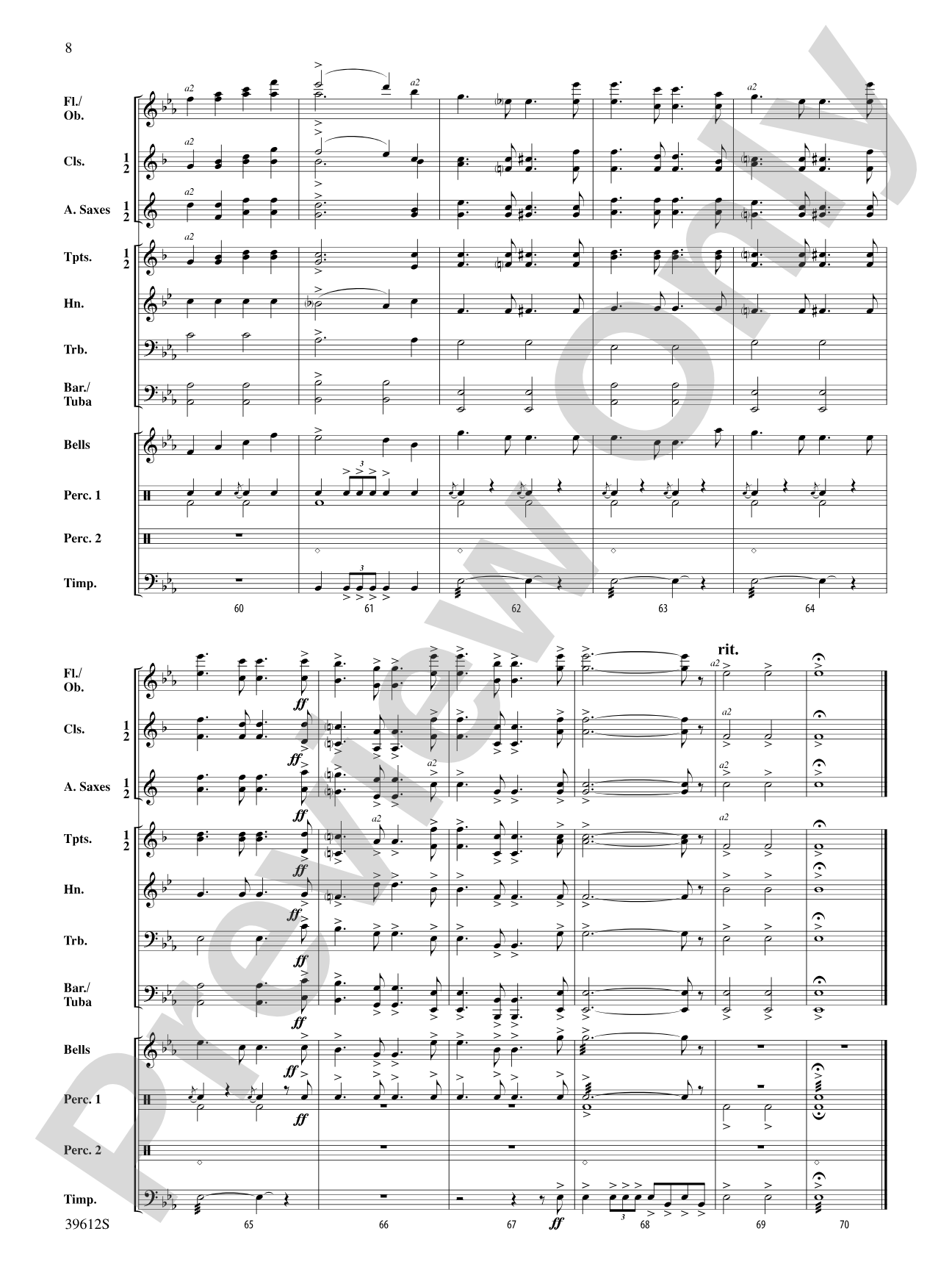 War March of the Priests: Score