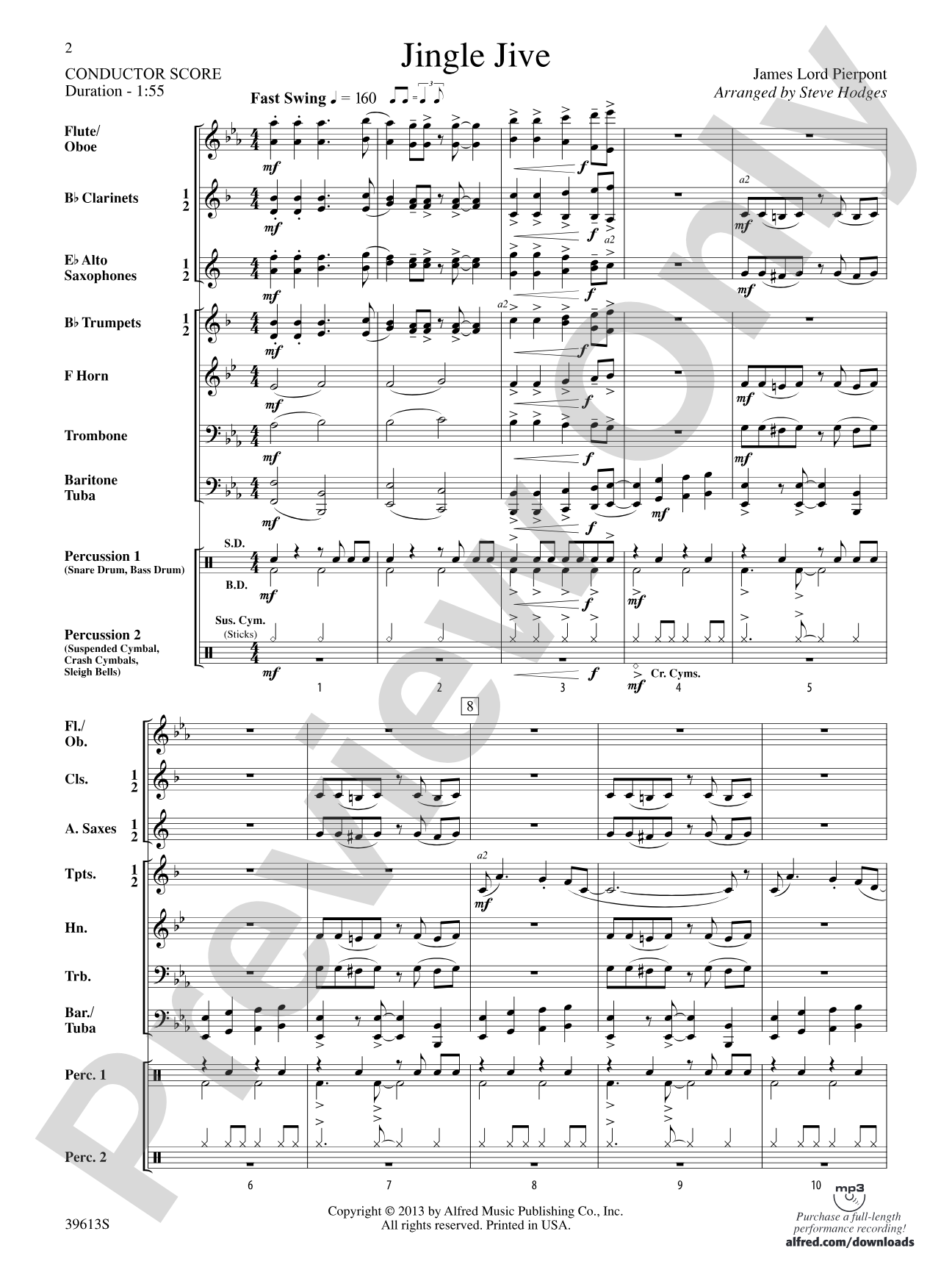 Jingle Jive: Concert Band Conductor Score & Parts