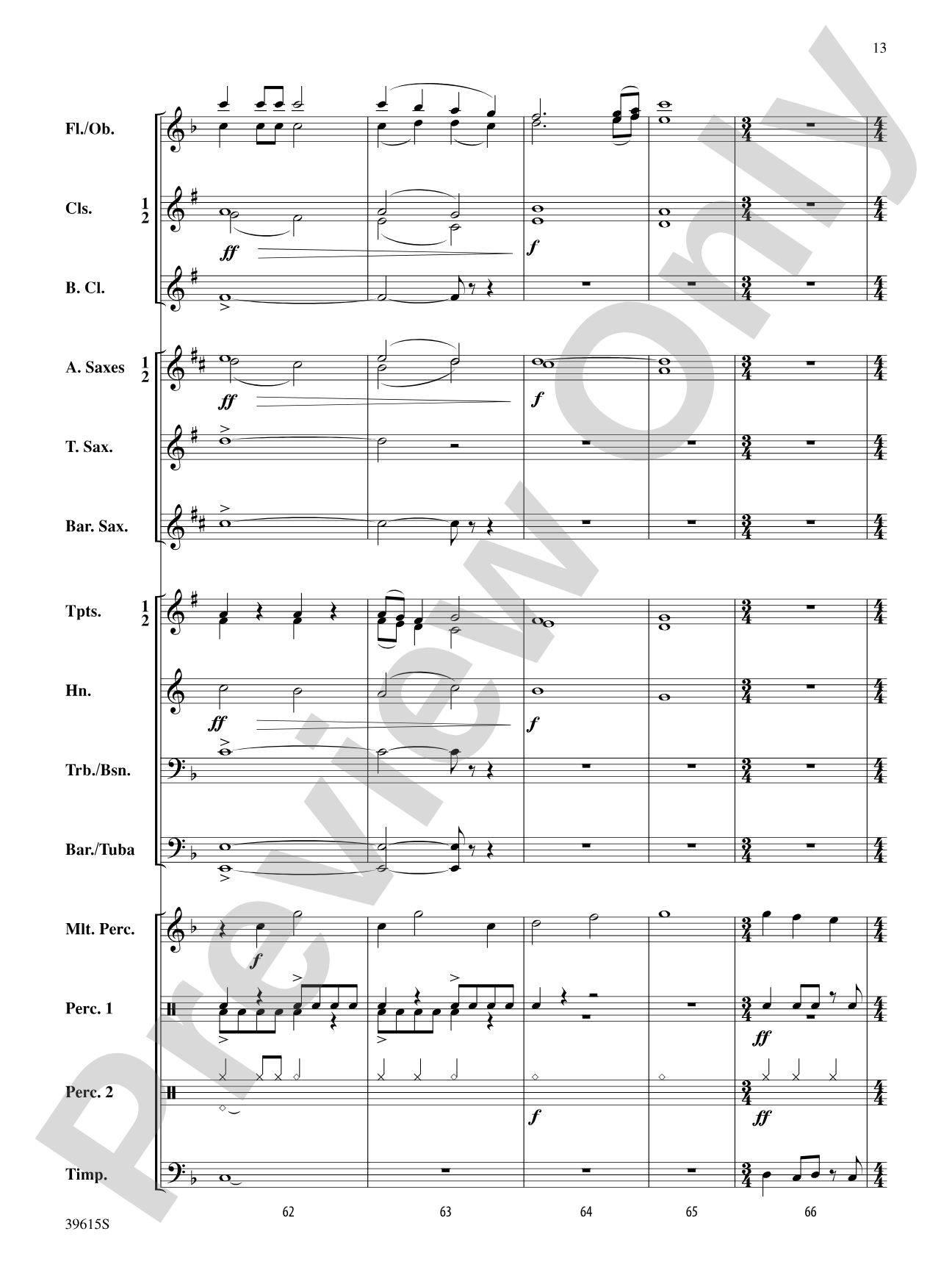 Rise: Concert Band Conductor Score & Parts