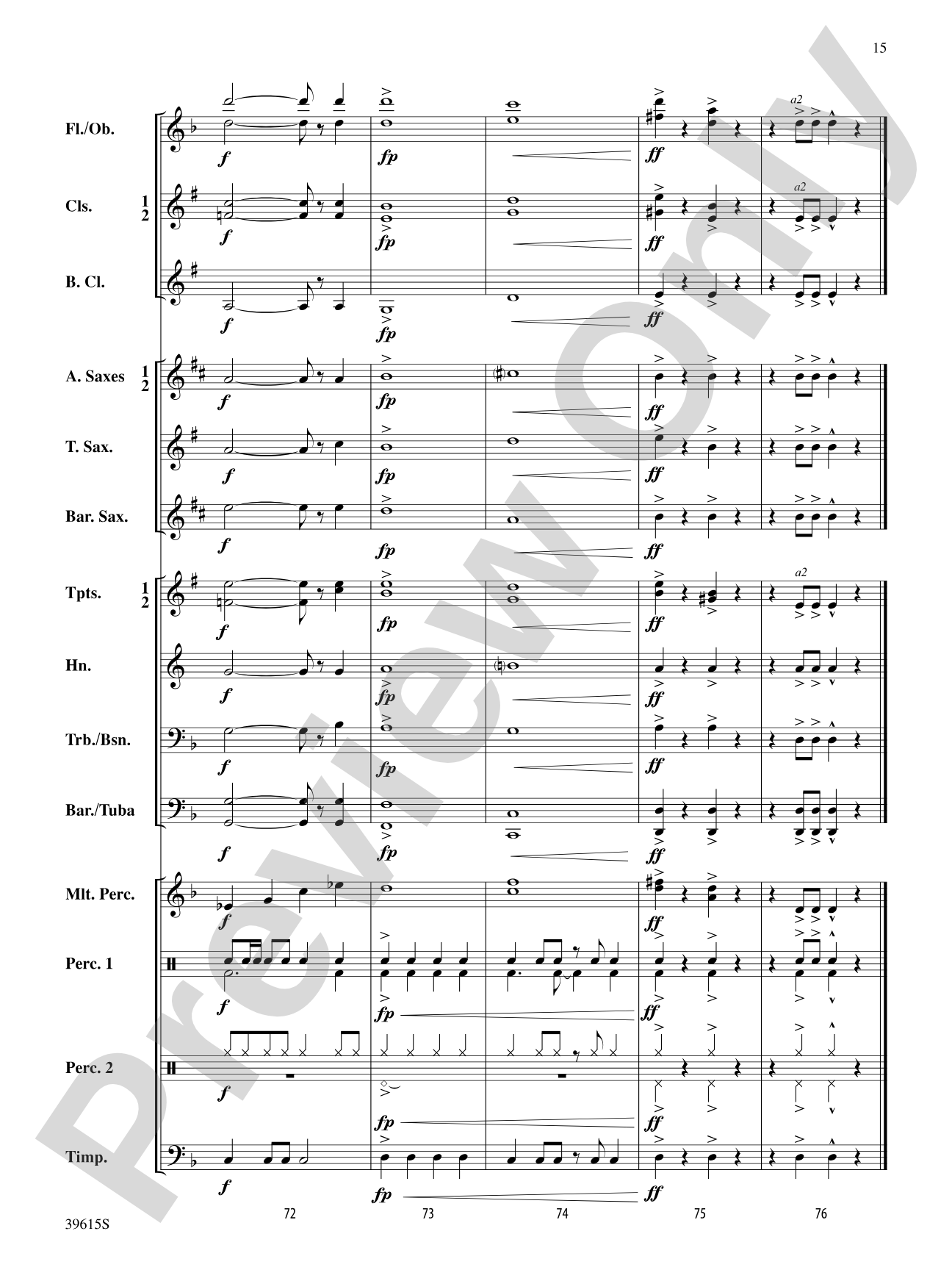 Rise: Concert Band Conductor Score & Parts