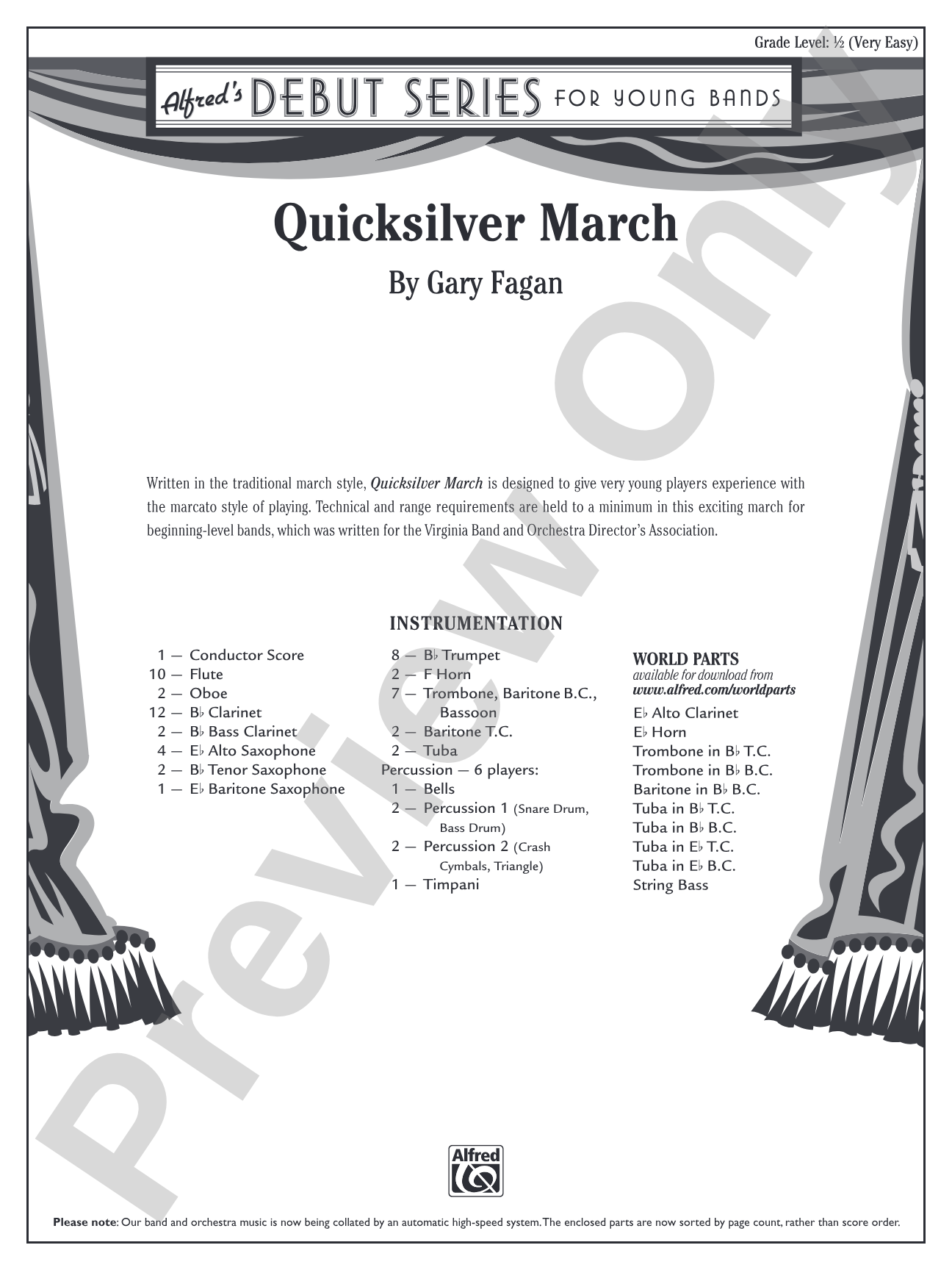 Quicksilver March: Concert Band Conductor Score & Parts