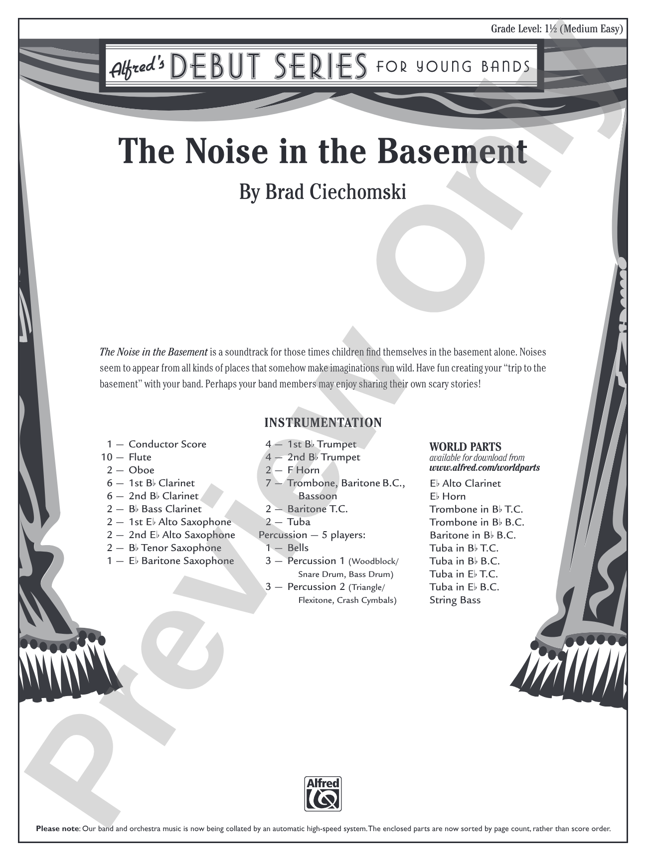 The Noise in the Basement: Concert Band Conductor Score & Parts