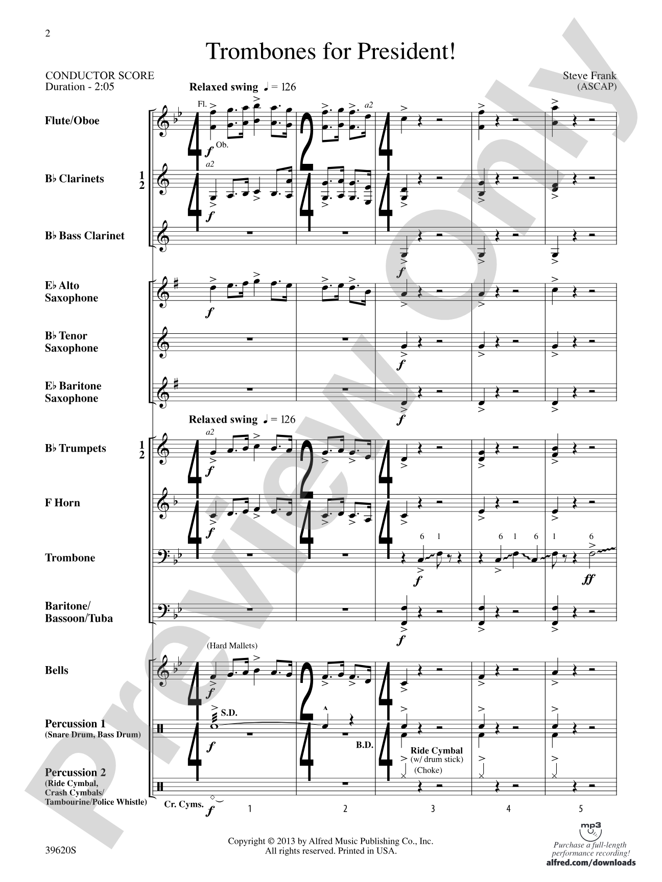 Trombones for President!: Concert Band Conductor Score & Parts