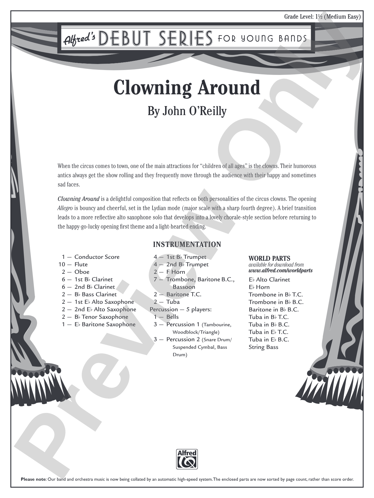 Clowning Around: Concert Band Conductor Score & Parts