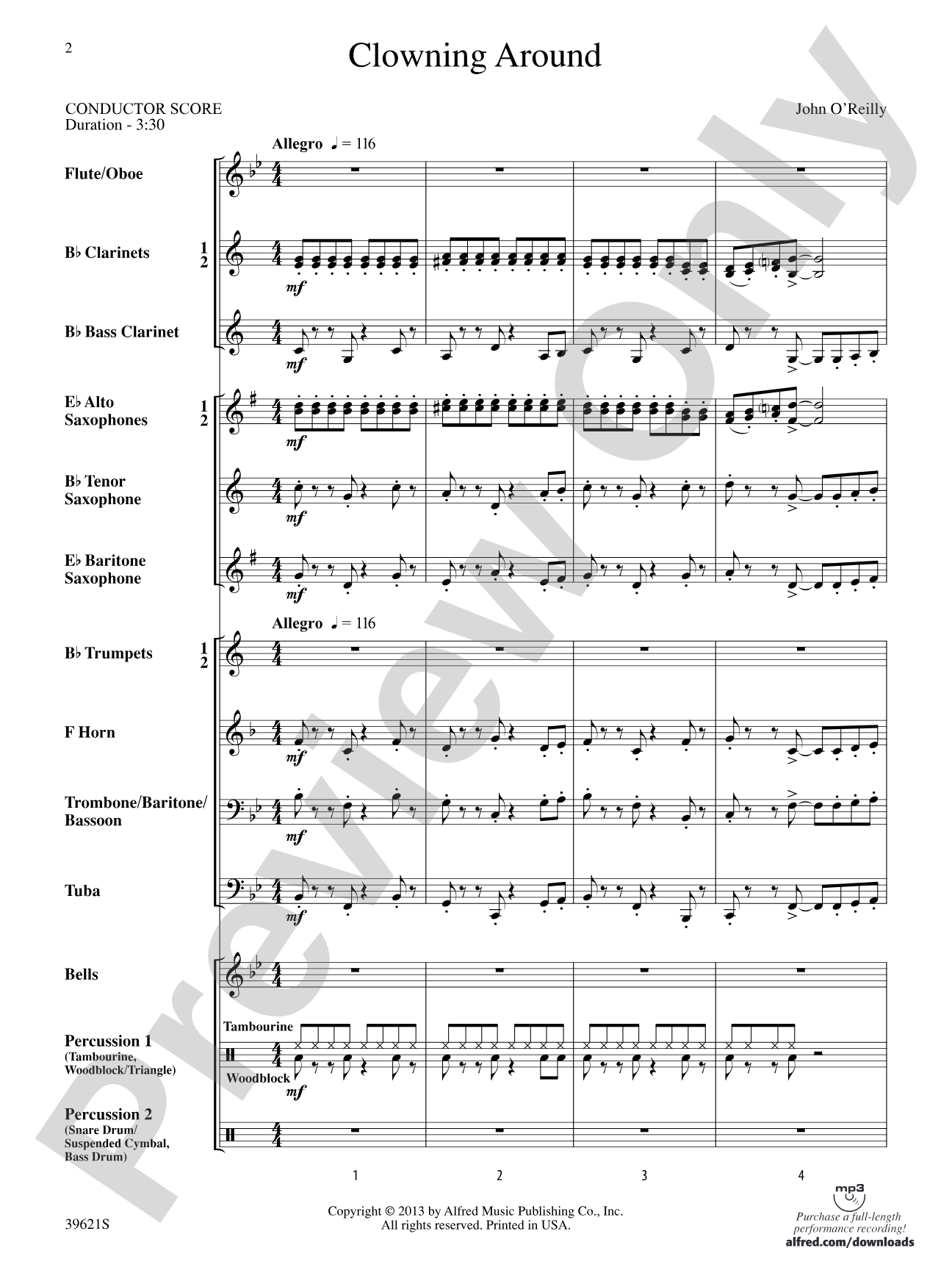 Clowning Around: Concert Band Conductor Score & Parts