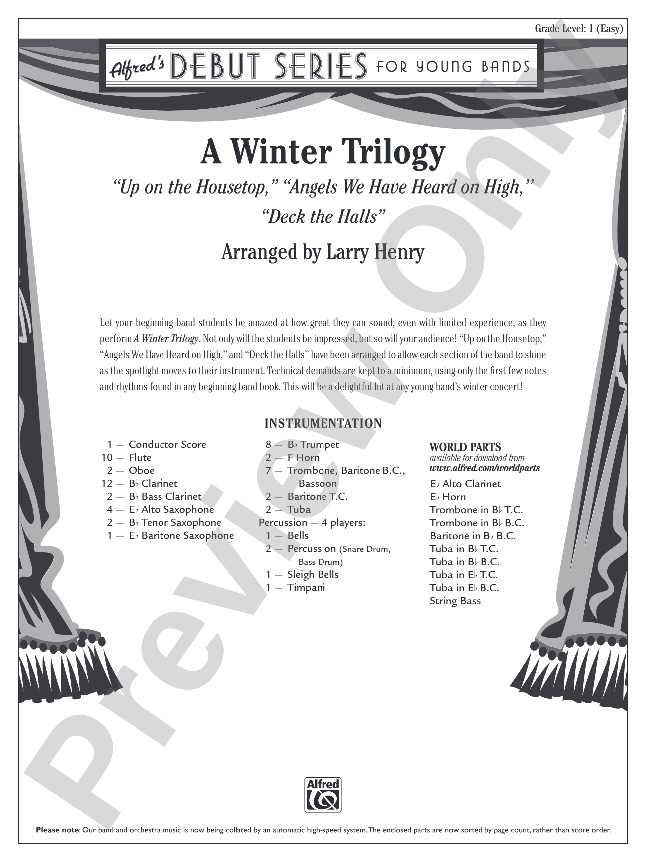 A Winter Trilogy: Concert Band Conductor Score & Parts