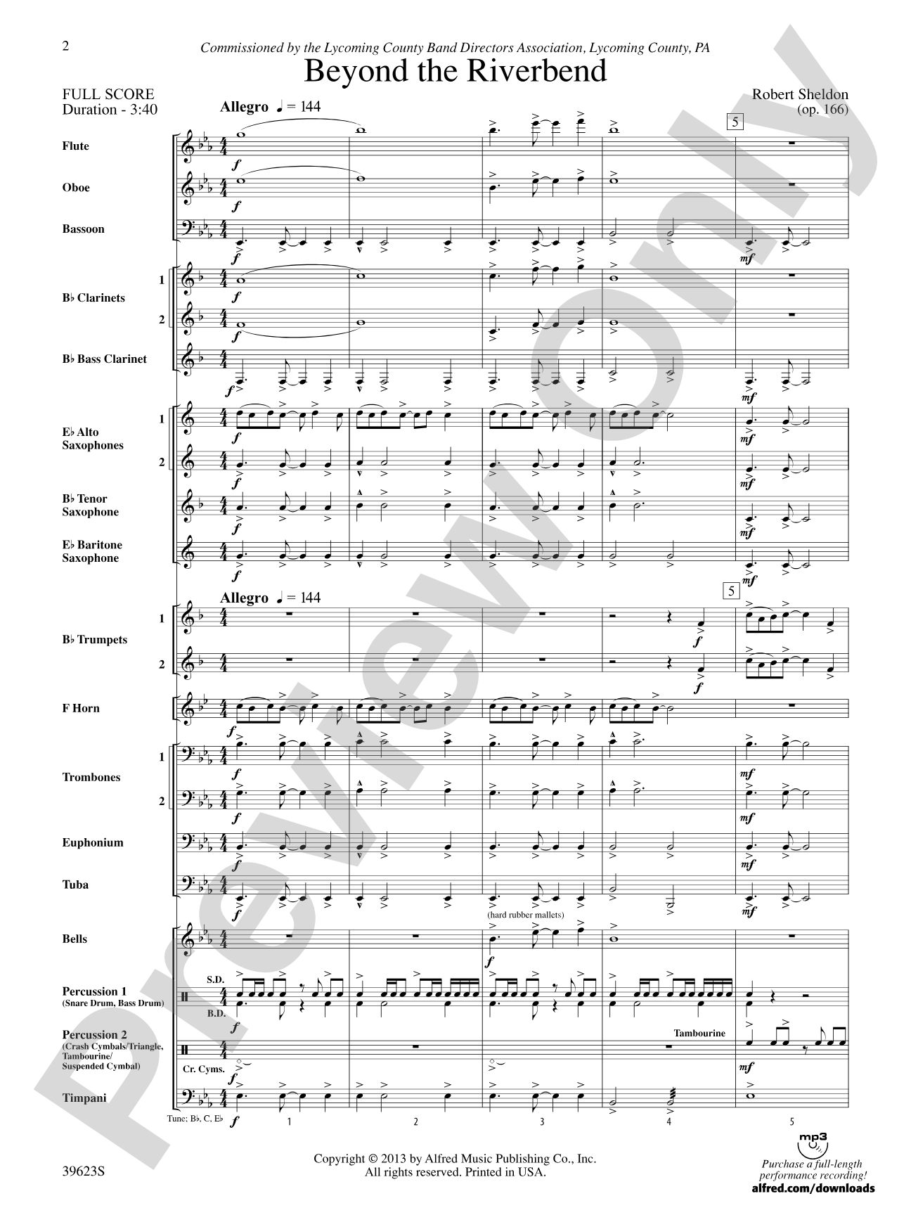 Beyond the Riverbend: Concert Band Conductor Score & Parts