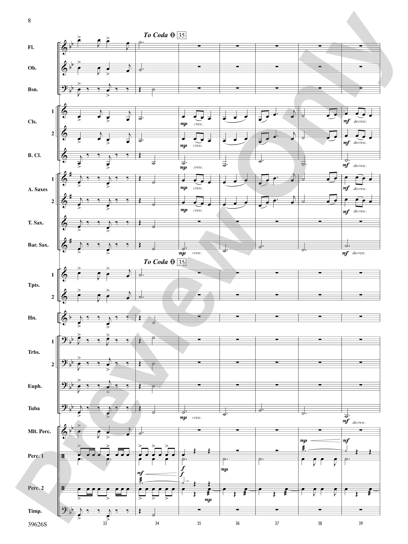 Whiteleaf Hill: Concert Band Conductor Score & Parts