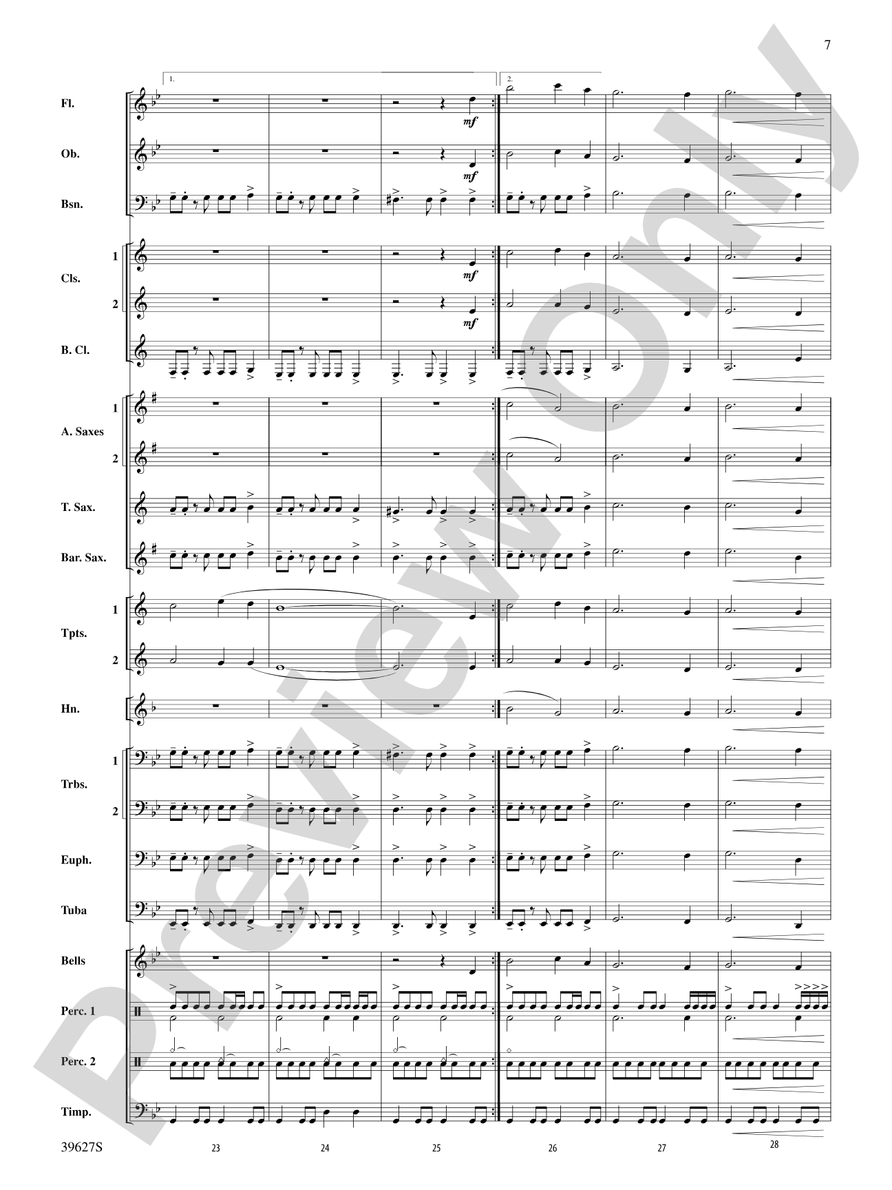Flash Flood: Concert Band Conductor Score & Parts