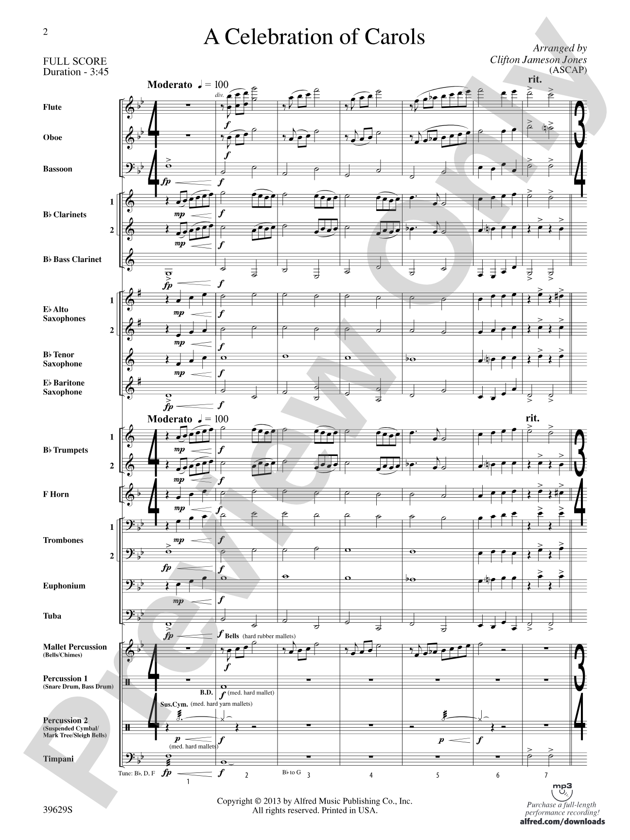 A Celebration of Carols: Concert Band Conductor Score & Parts