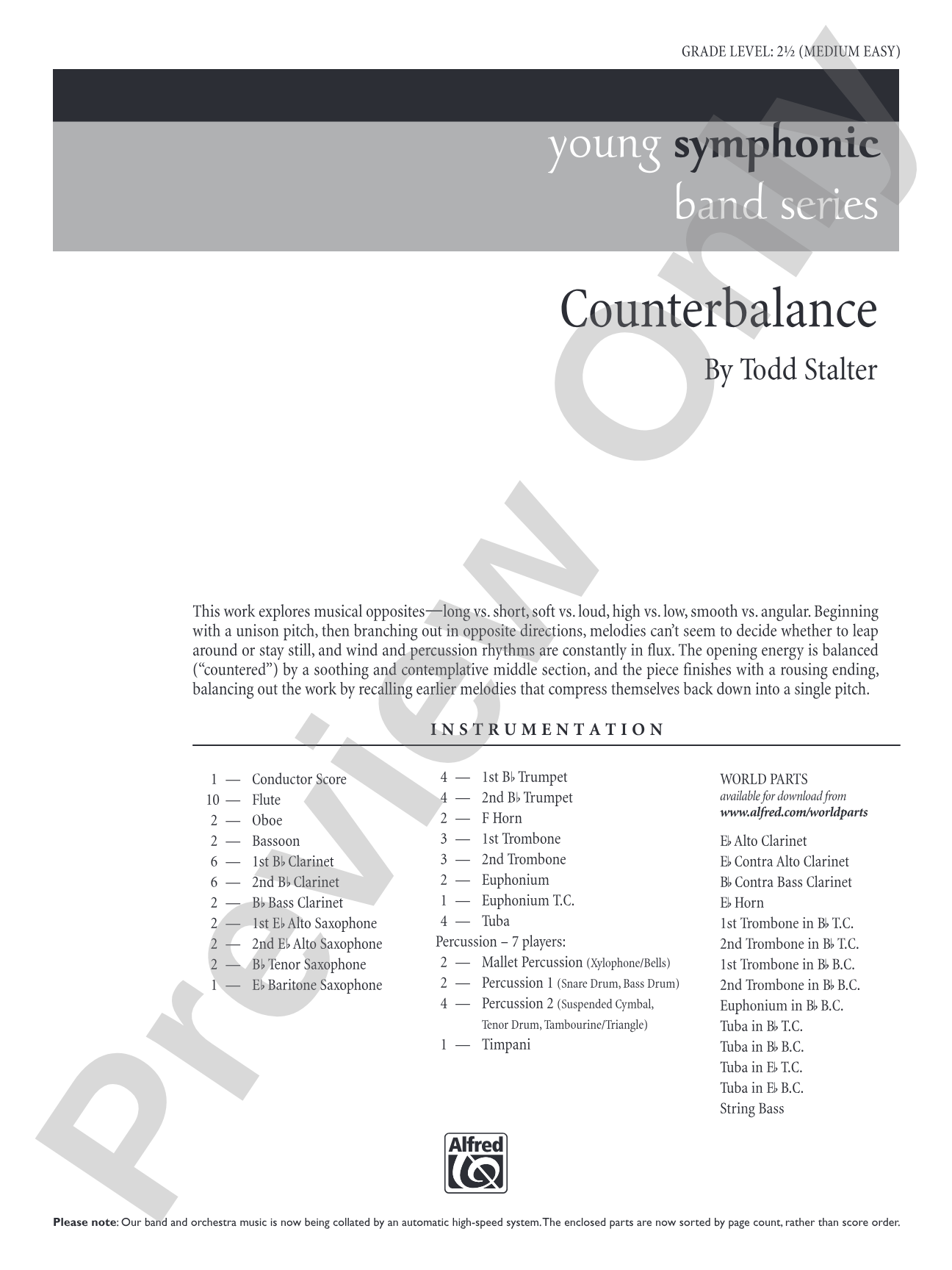 Counterbalance: Concert Band Conductor Score & Parts