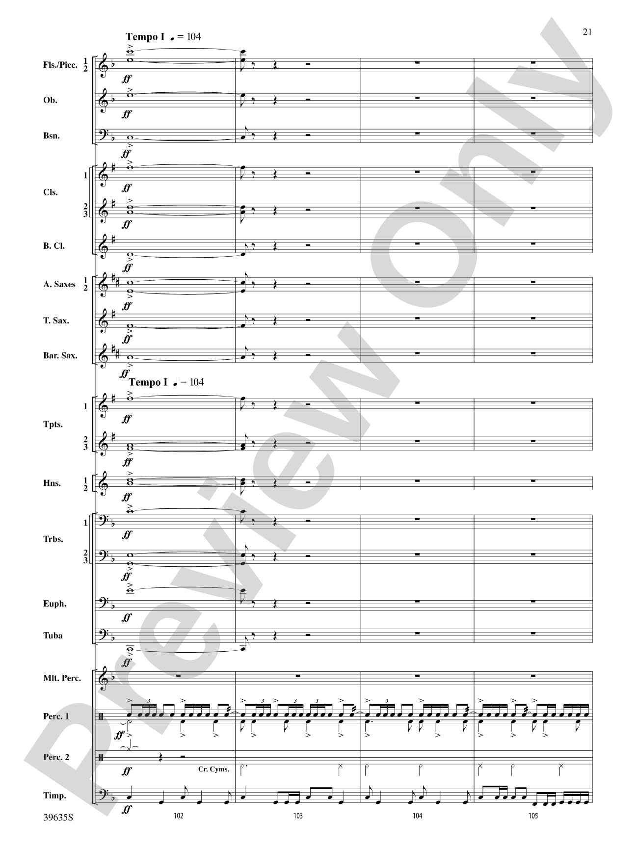 Commemoration Overture: Concert Band Conductor Score & Parts