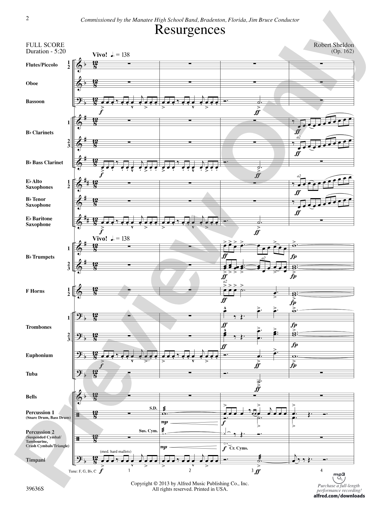 Resurgences: Concert Band Conductor Score & Parts