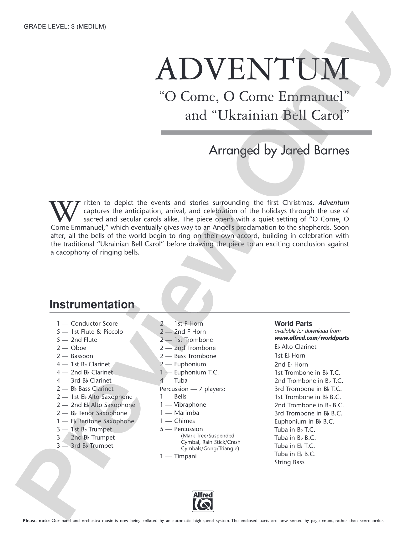 Adventum: Concert Band Conductor Score & Parts