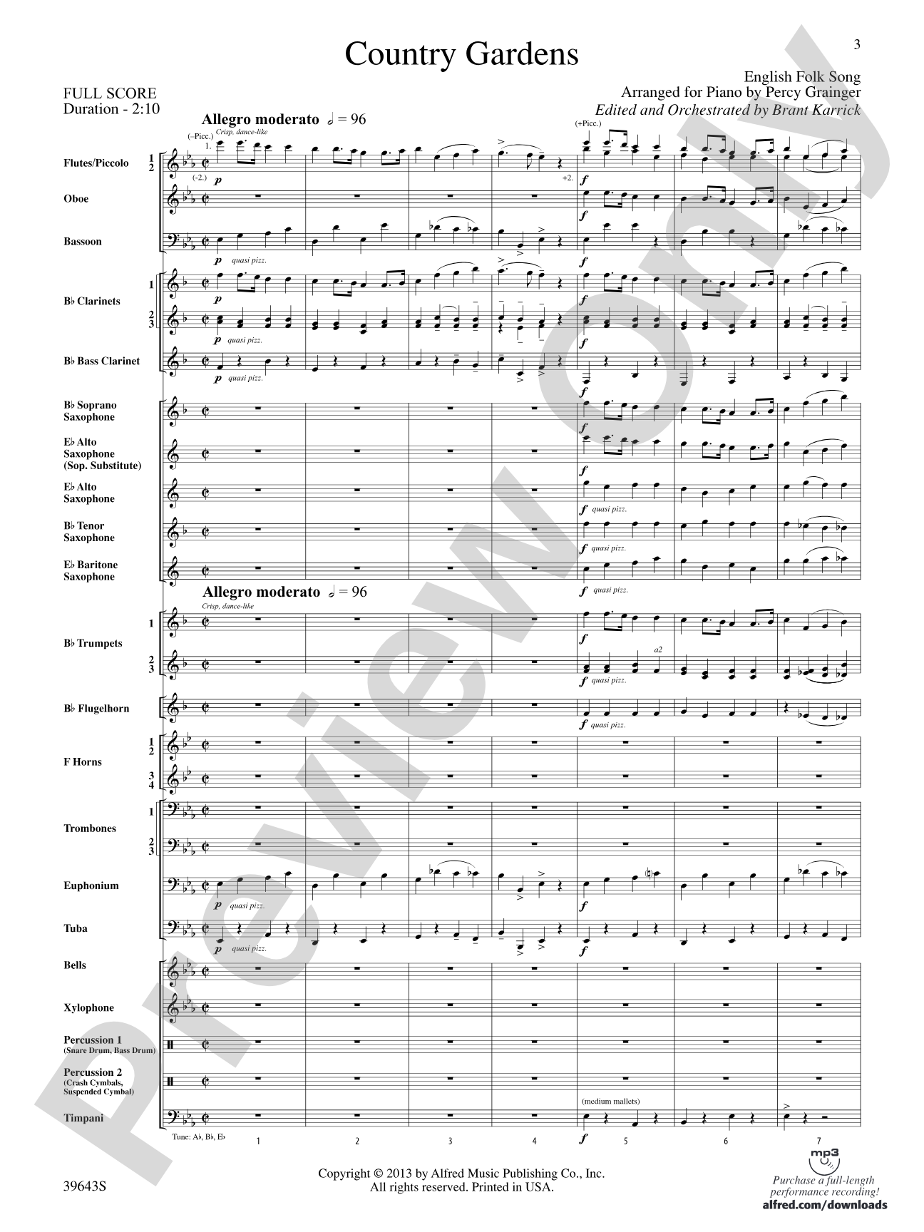 Country Gardens: Concert Band Conductor Score & Parts