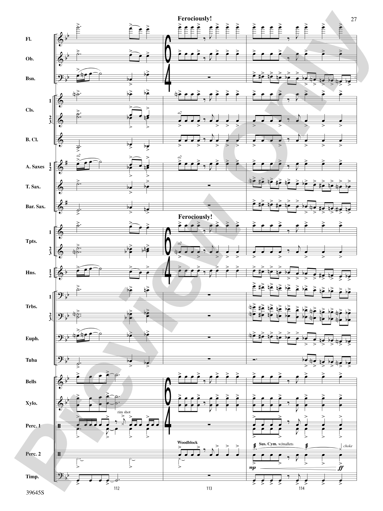 Whirlybird: Concert Band Conductor Score & Parts