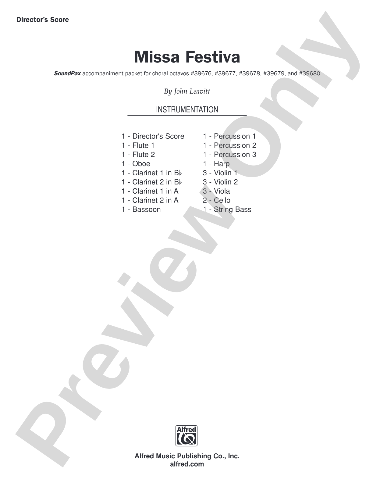 Missa Festiva: Choral SoundPax