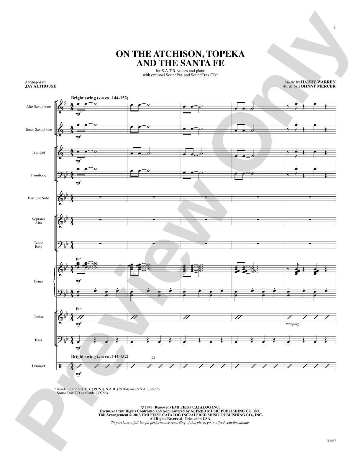 On the Atchison, Topeka and the Santa Fe: Choral SoundPax