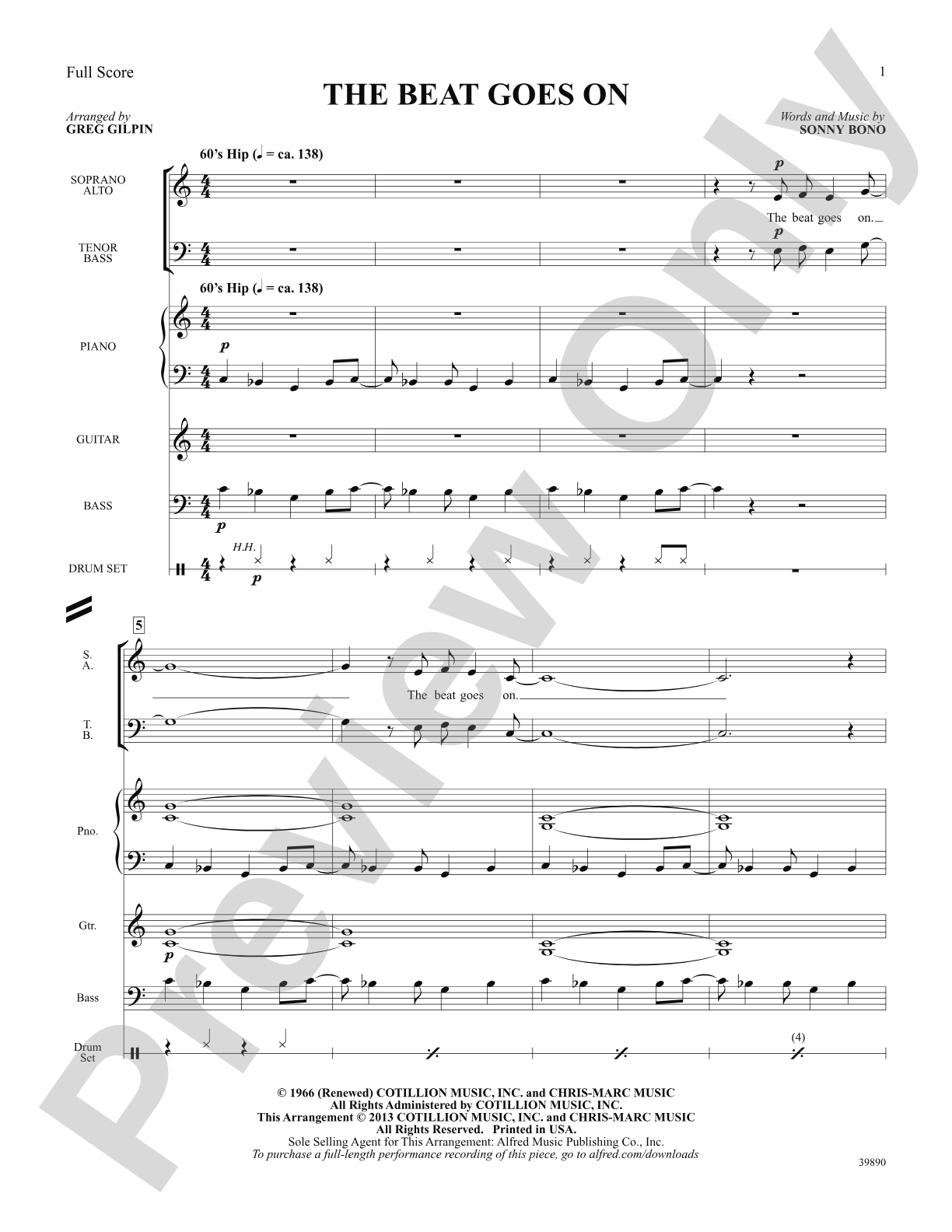 The Beat Goes On: Score: Choral SoundPax