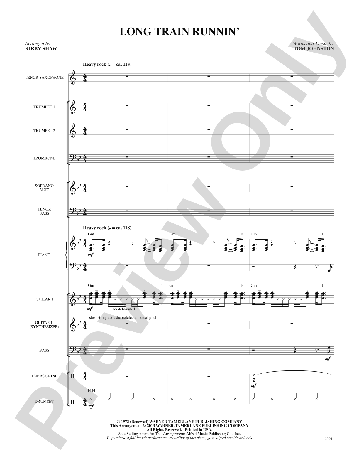 Long Train Runnin': Score: Choral SoundPax