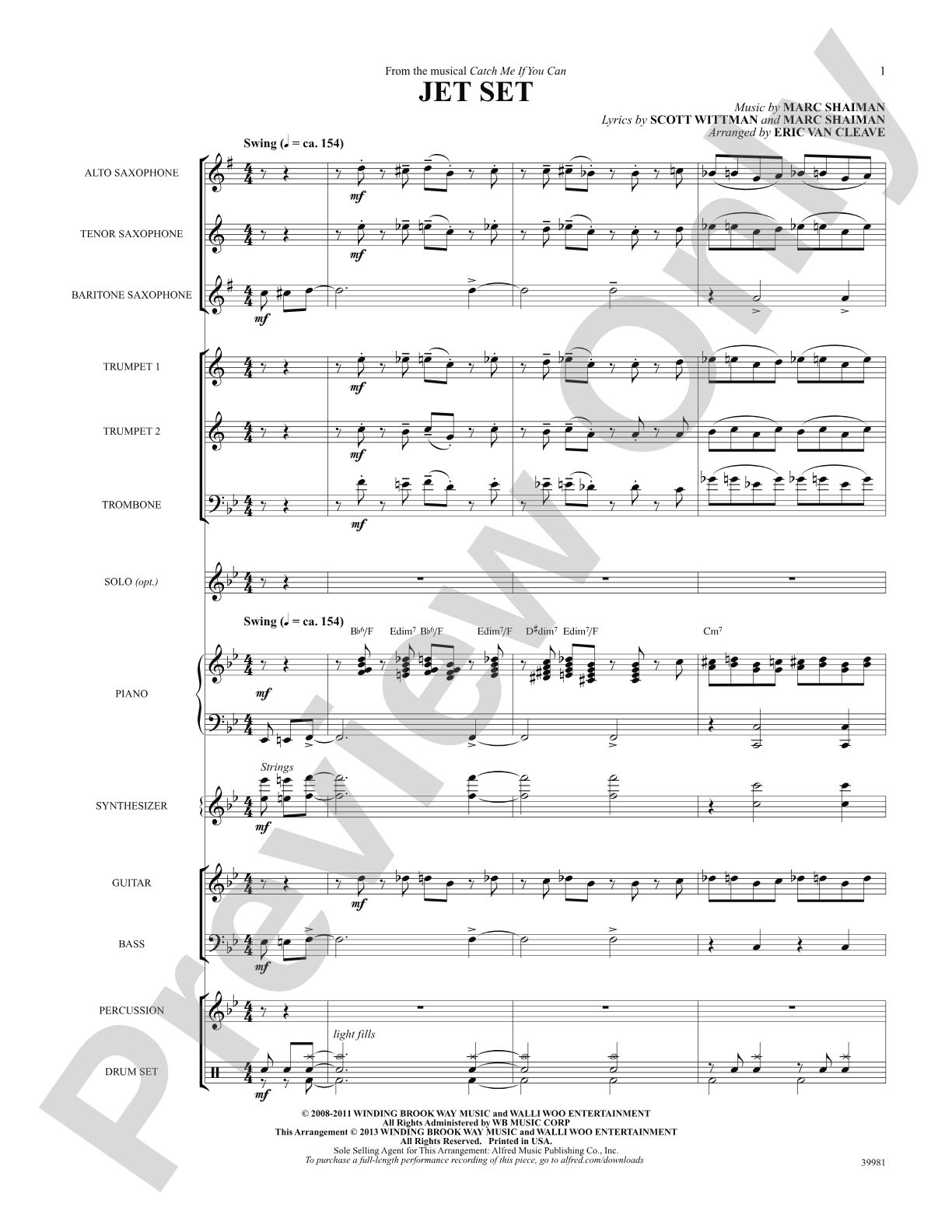 Jet Set (from the musical Catch Me If You Can): Choral SoundPax