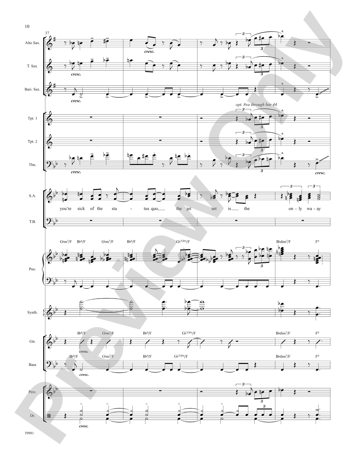 Jet Set (from the musical Catch Me If You Can): Choral SoundPax
