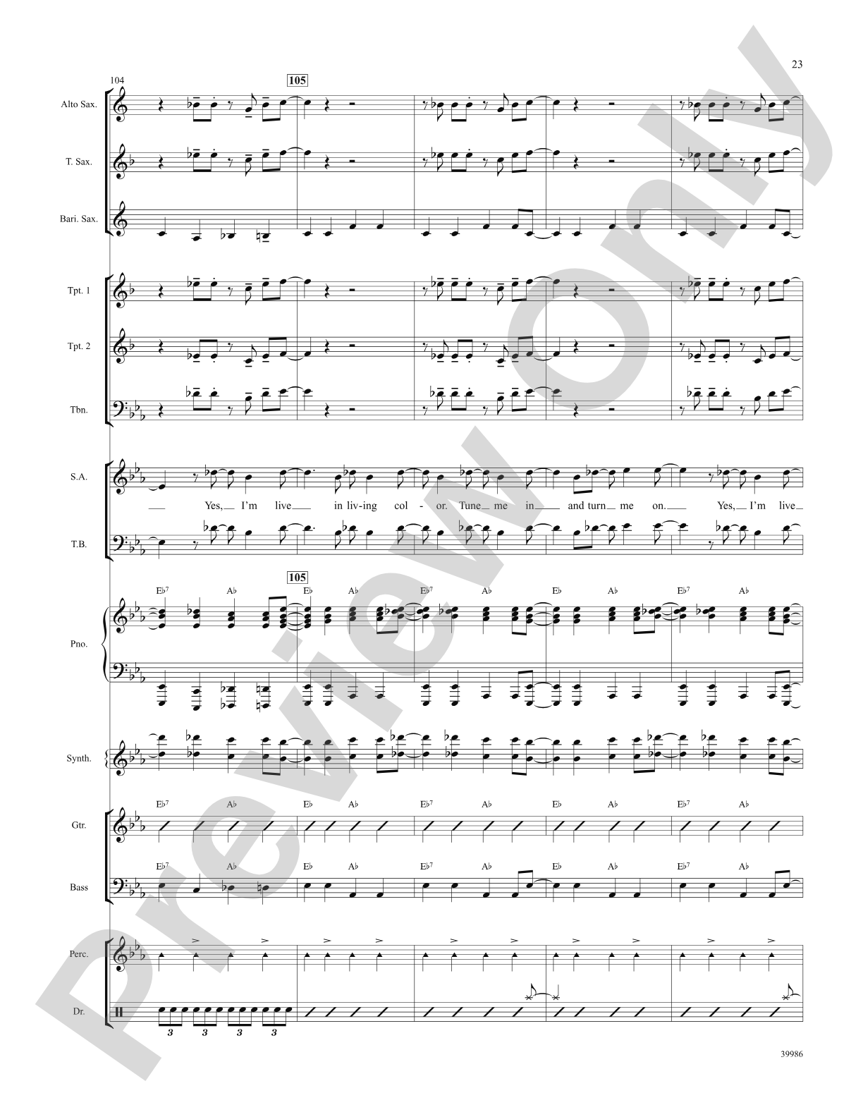 Live in Living Color (from the musical Catch Me If You Can): Choral SoundPax