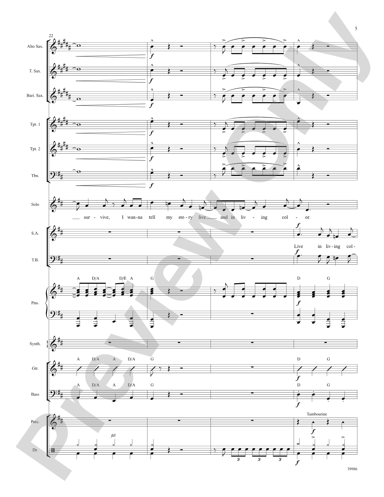 Live in Living Color (from the musical Catch Me If You Can): Choral SoundPax