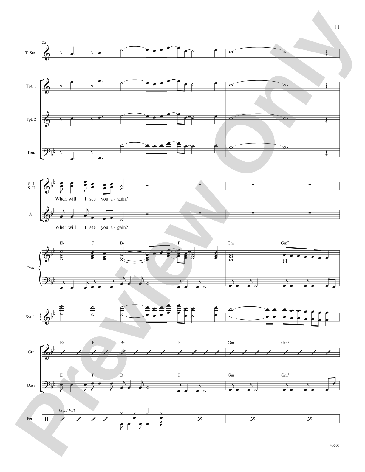 When Will I See You Again: Score: Choral SoundPax