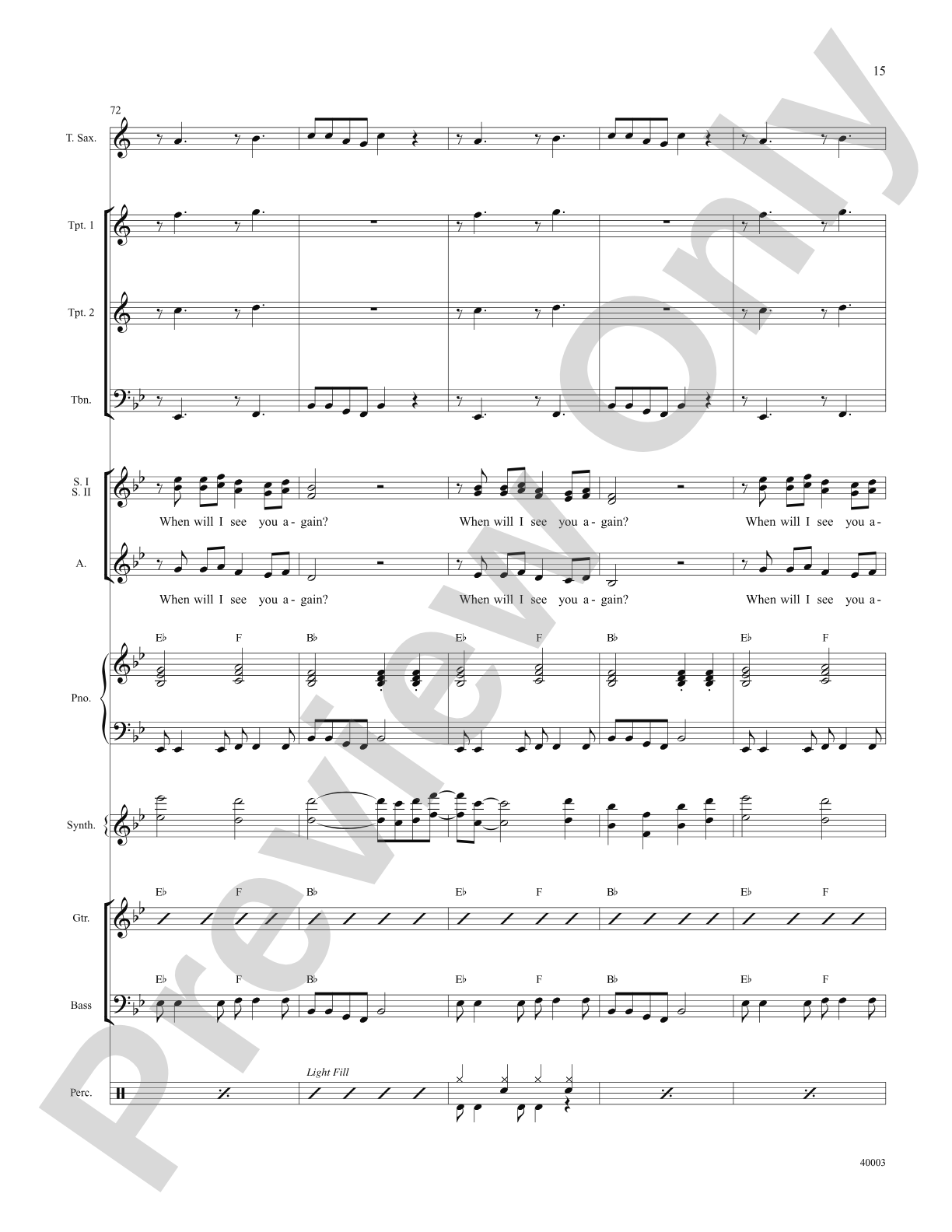 When Will I See You Again: Score: Choral SoundPax