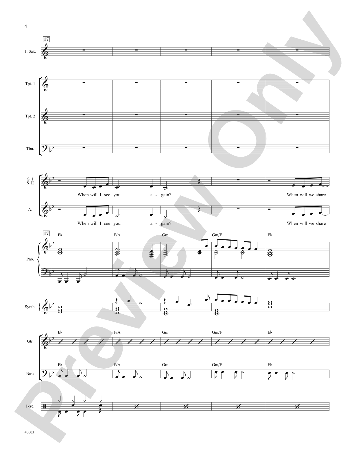 When Will I See You Again: Score: Choral SoundPax