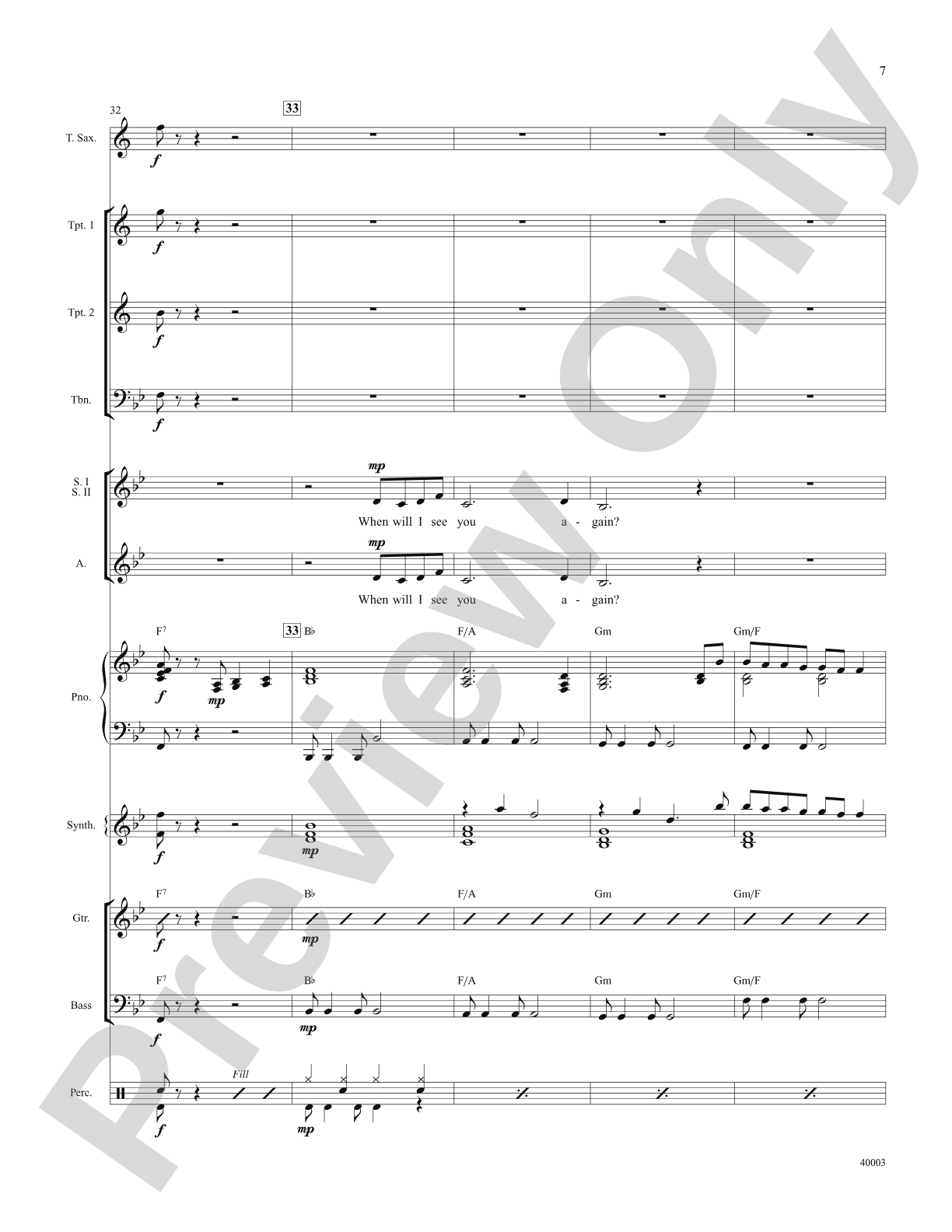 When Will I See You Again: Score: Choral SoundPax