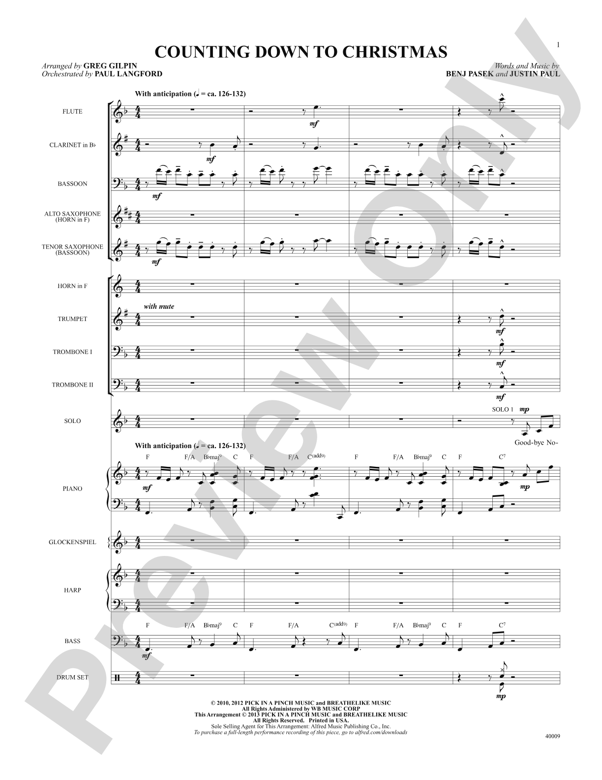 Counting Down to Christmas (from A Christmas Story: The Musical): Score: Choral SoundPax