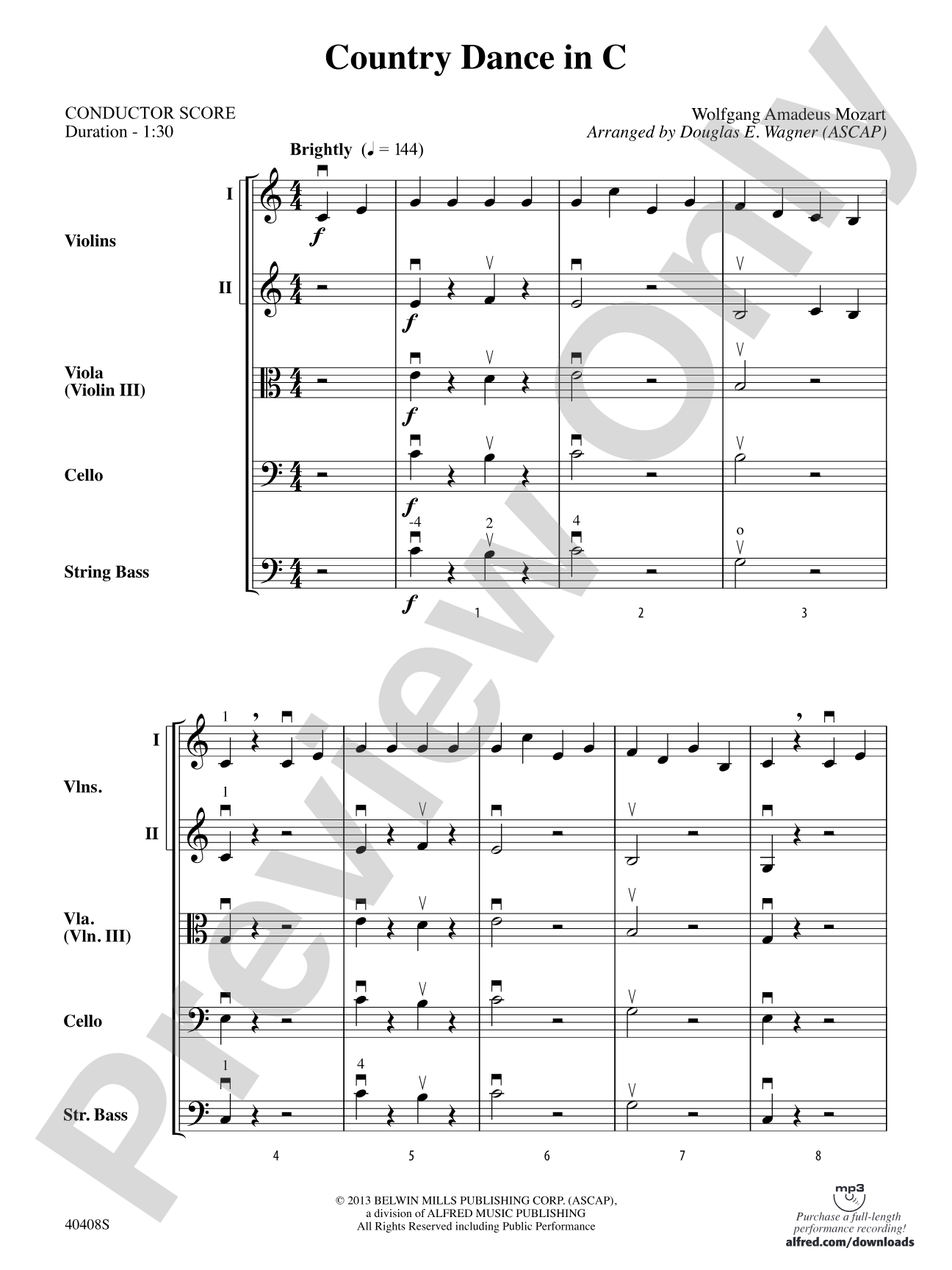 Country Dance in C: Score