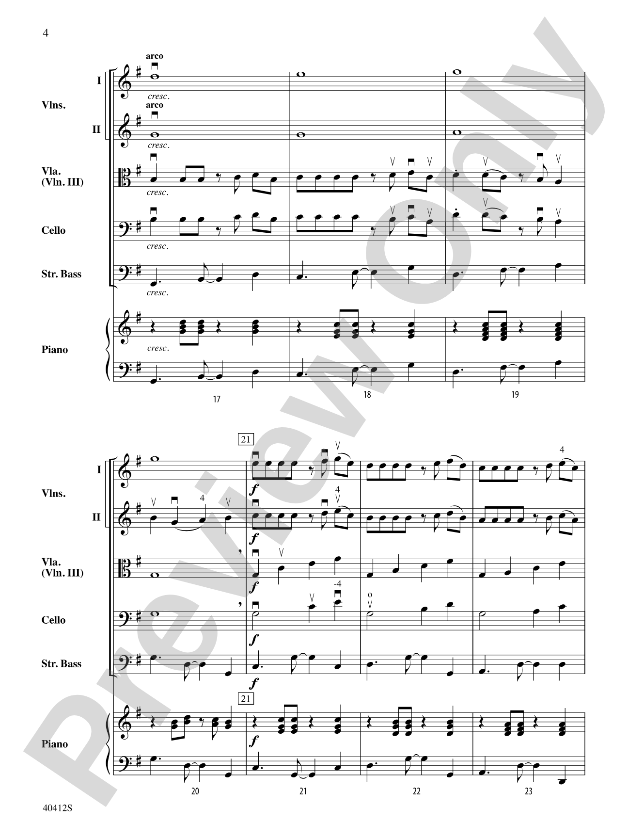 Gabriella's Calypso Holiday: String Orchestra Conductor Score & Parts