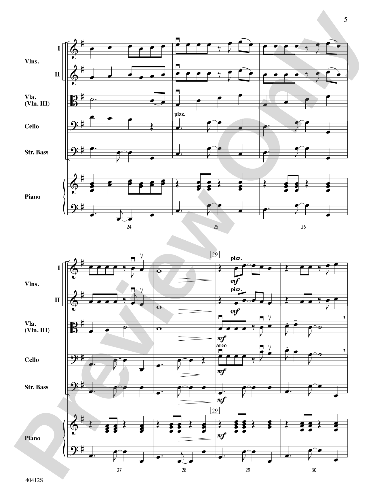 Gabriella's Calypso Holiday: String Orchestra Conductor Score & Parts