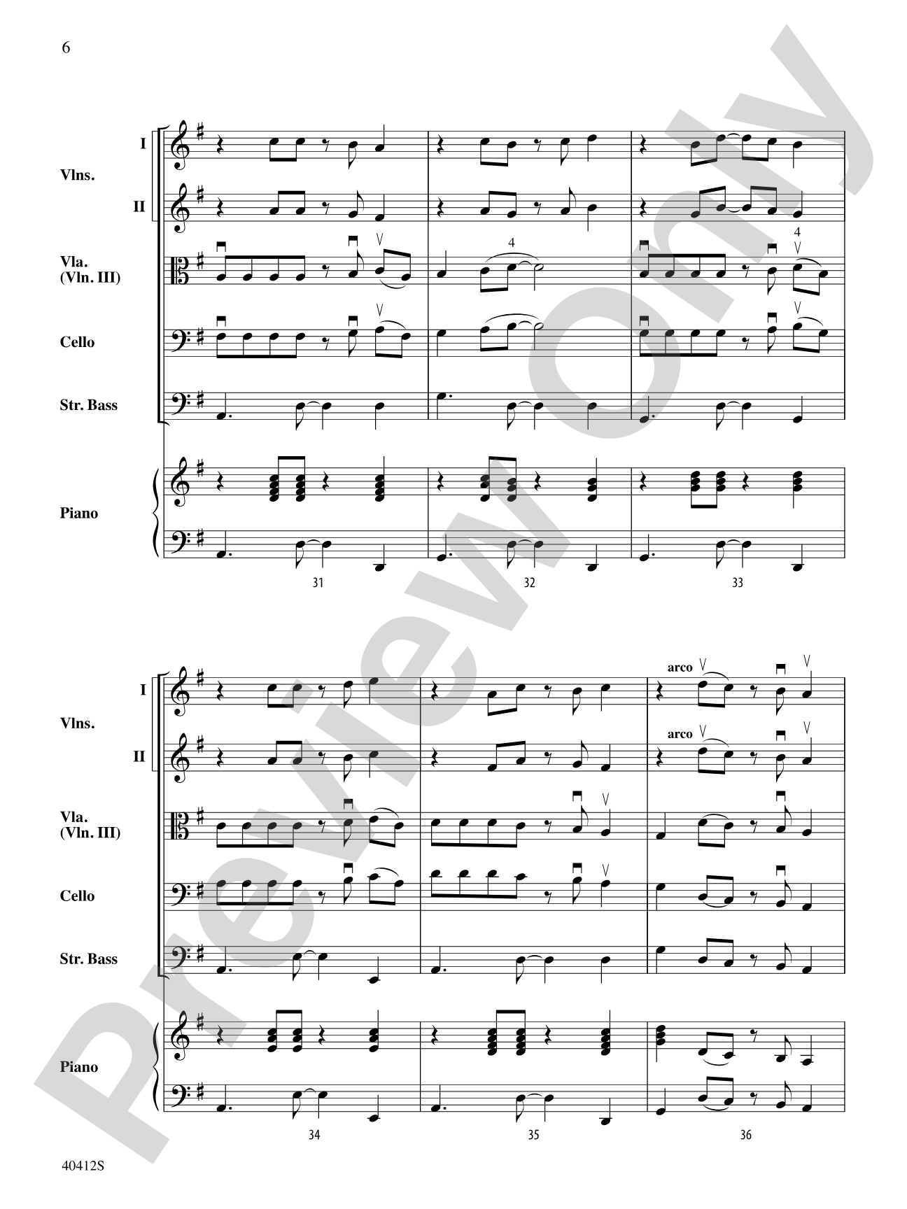 Gabriella's Calypso Holiday: String Orchestra Conductor Score & Parts