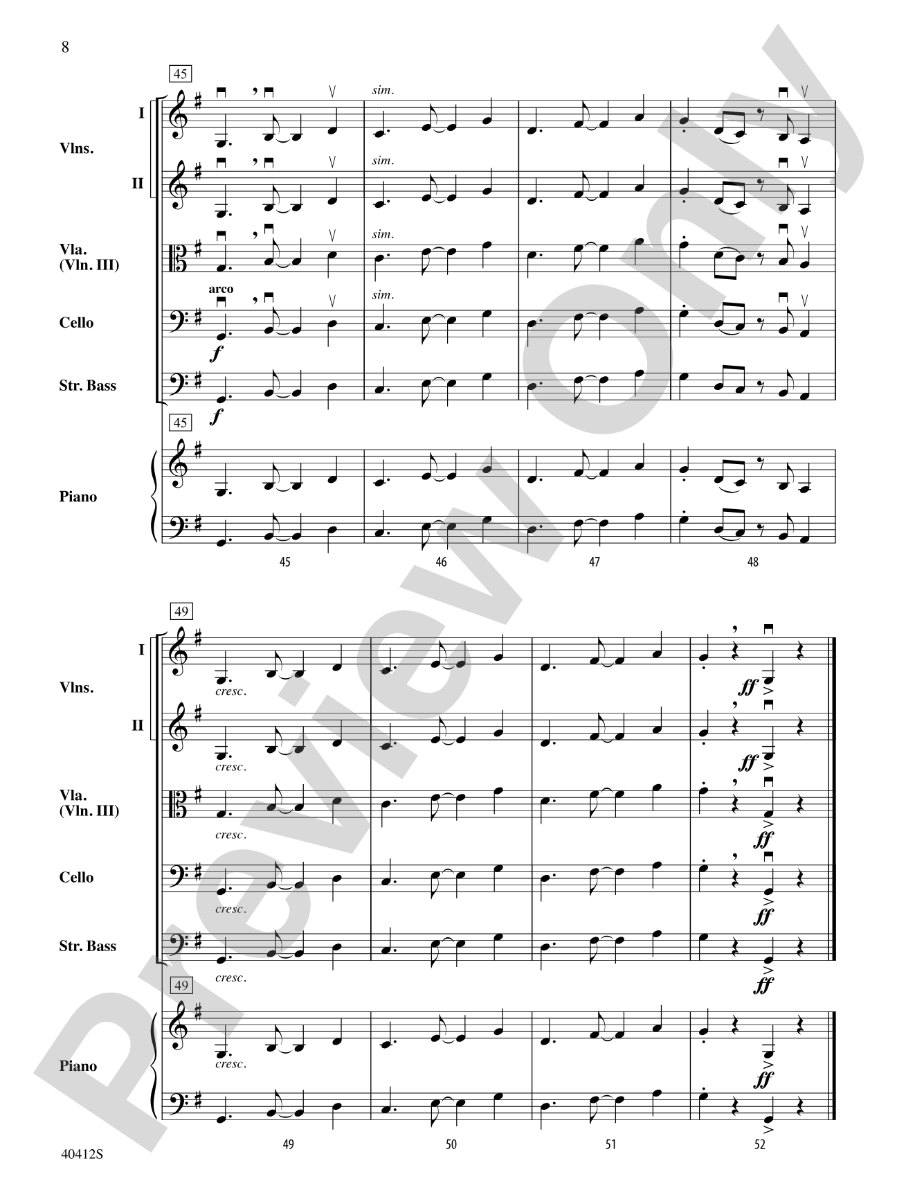 Gabriella's Calypso Holiday: String Orchestra Conductor Score & Parts
