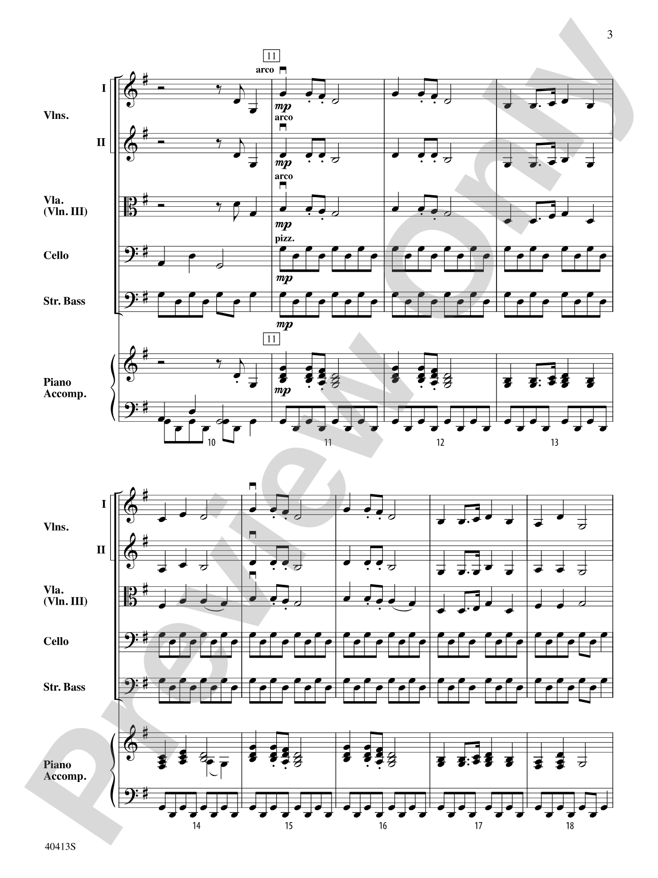 Strolling: String Orchestra Conductor Score & Parts