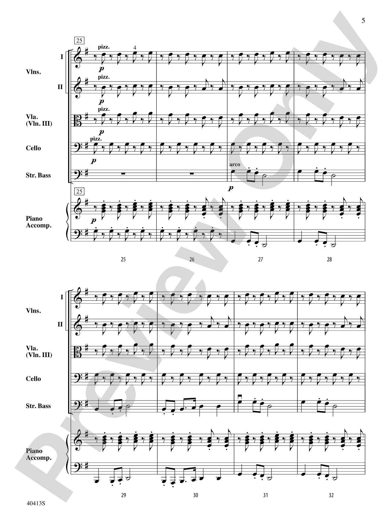Strolling: String Orchestra Conductor Score & Parts