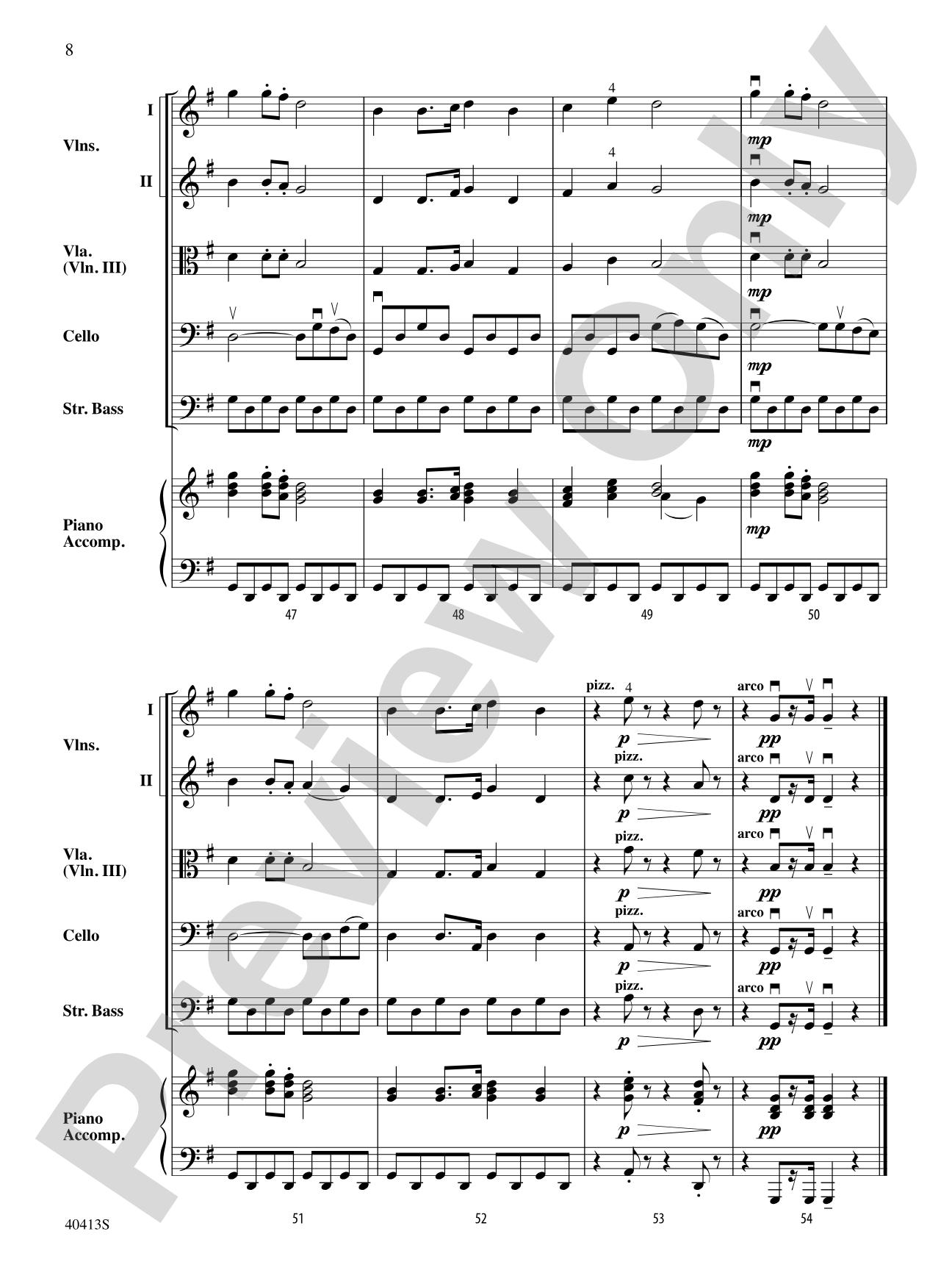 Strolling: String Orchestra Conductor Score & Parts