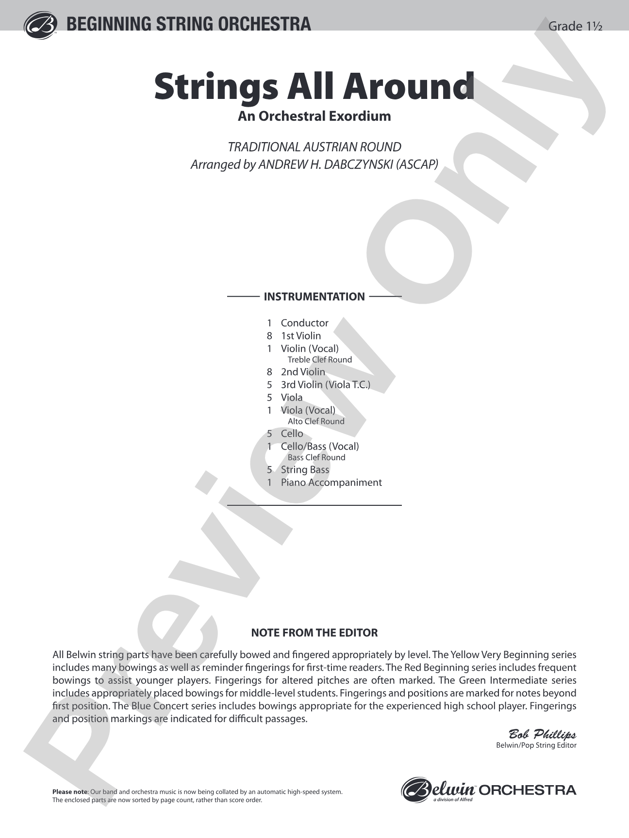 Strings All Around: String Orchestra Conductor Score & Parts