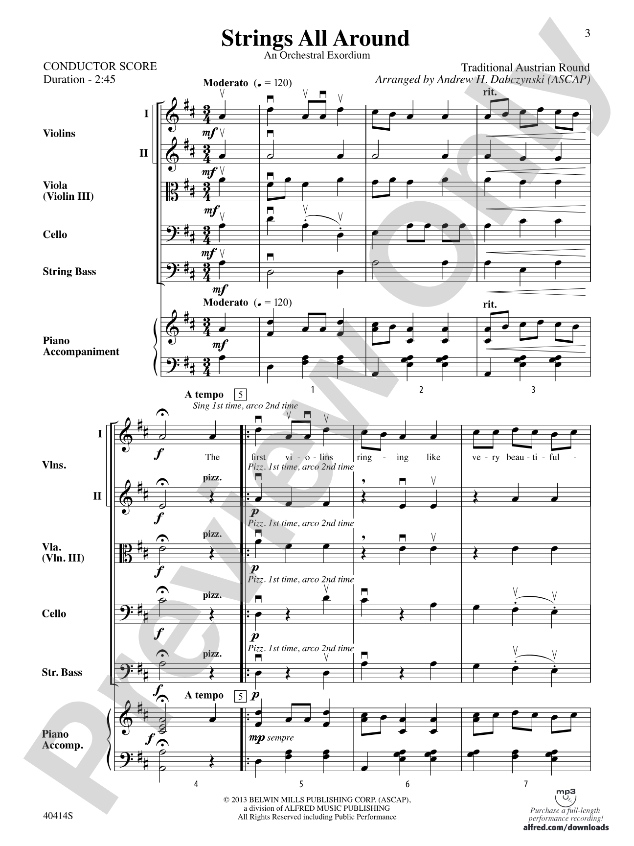 Strings All Around: String Orchestra Conductor Score & Parts