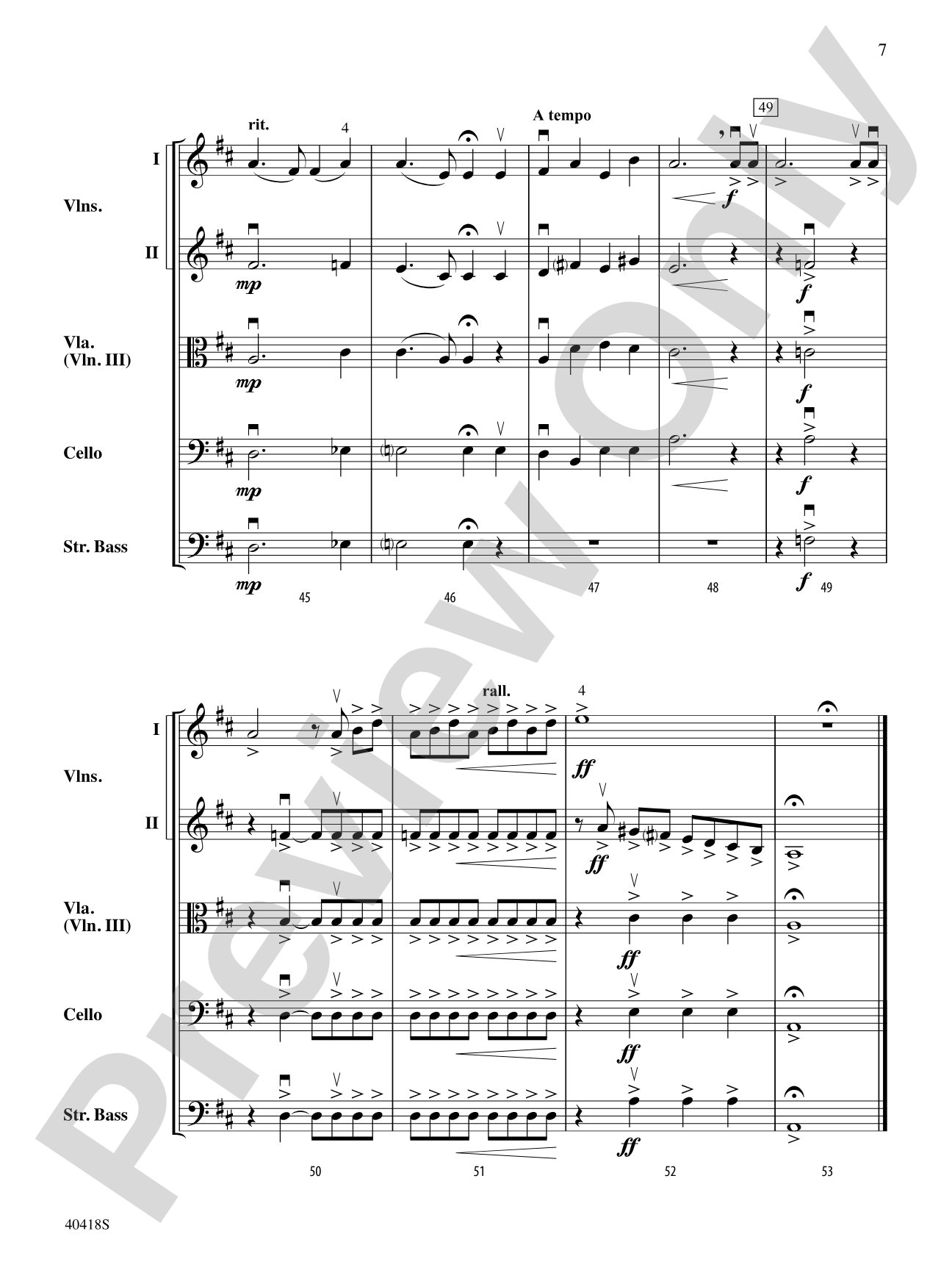 America, the Beautiful: String Orchestra Conductor Score & Parts